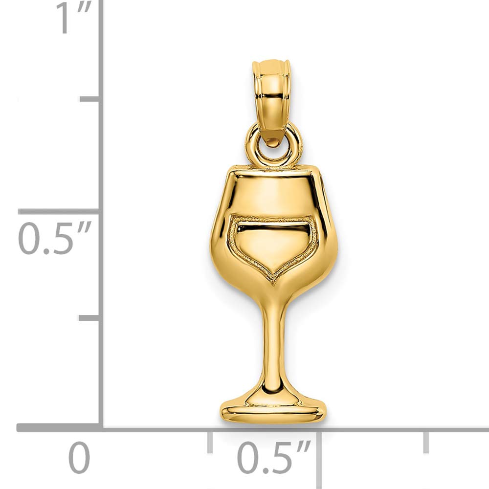 14K Yellow Gold Wine Glass Charm - Elegant Jewelry for Wine Lovers | Perfect for Gifts, Parties & Wine-Themed Events