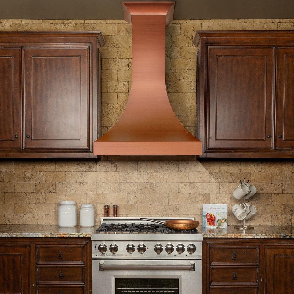 ZLINE 8632C Designer Series Copper Finish Wall Range Hood - Premium Kitchen Ventilation for Modern Homes | Perfect for Cooking, Smoke Removal & Stylish Décor