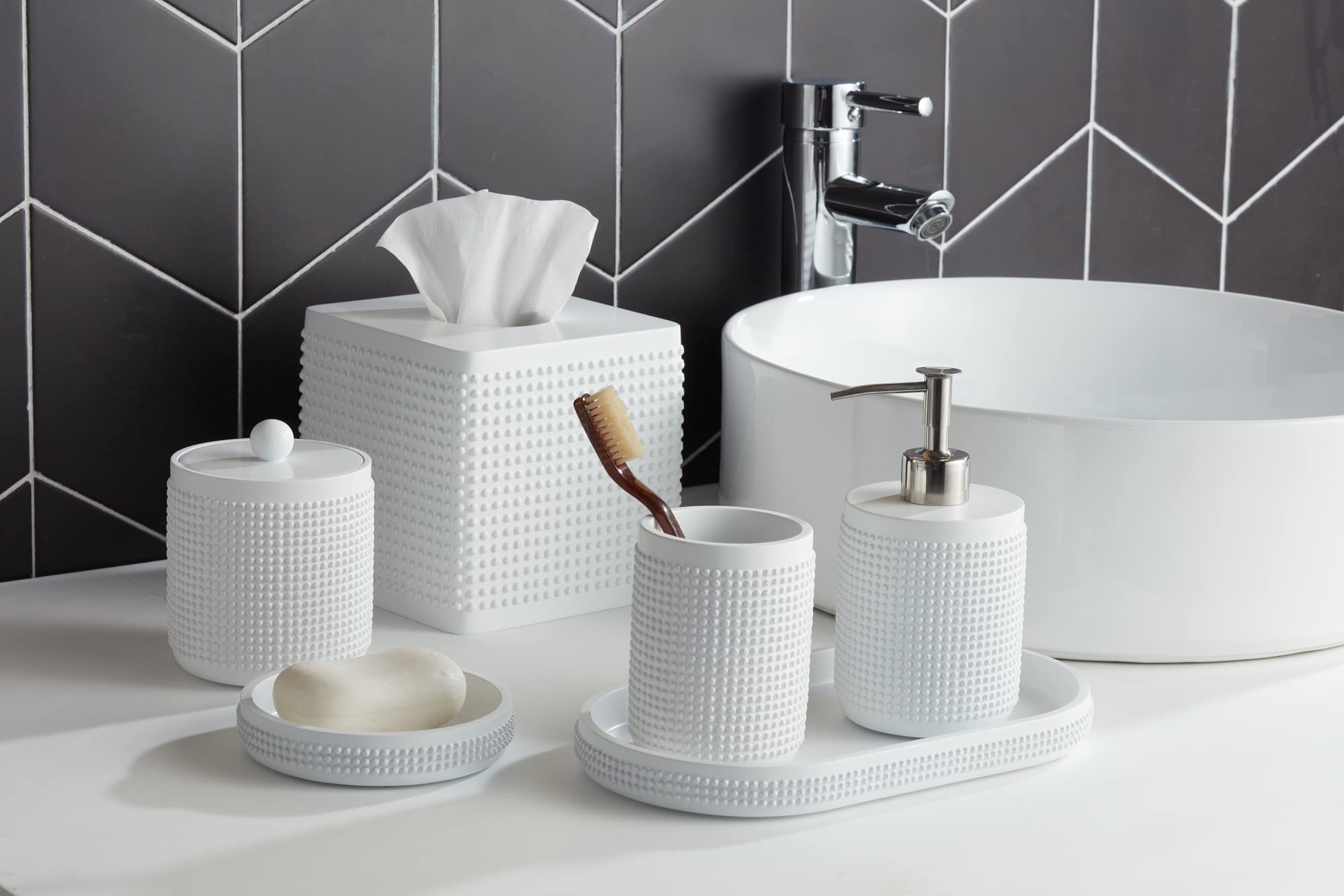 White Milano Soap Dish for Bathroom & Shower