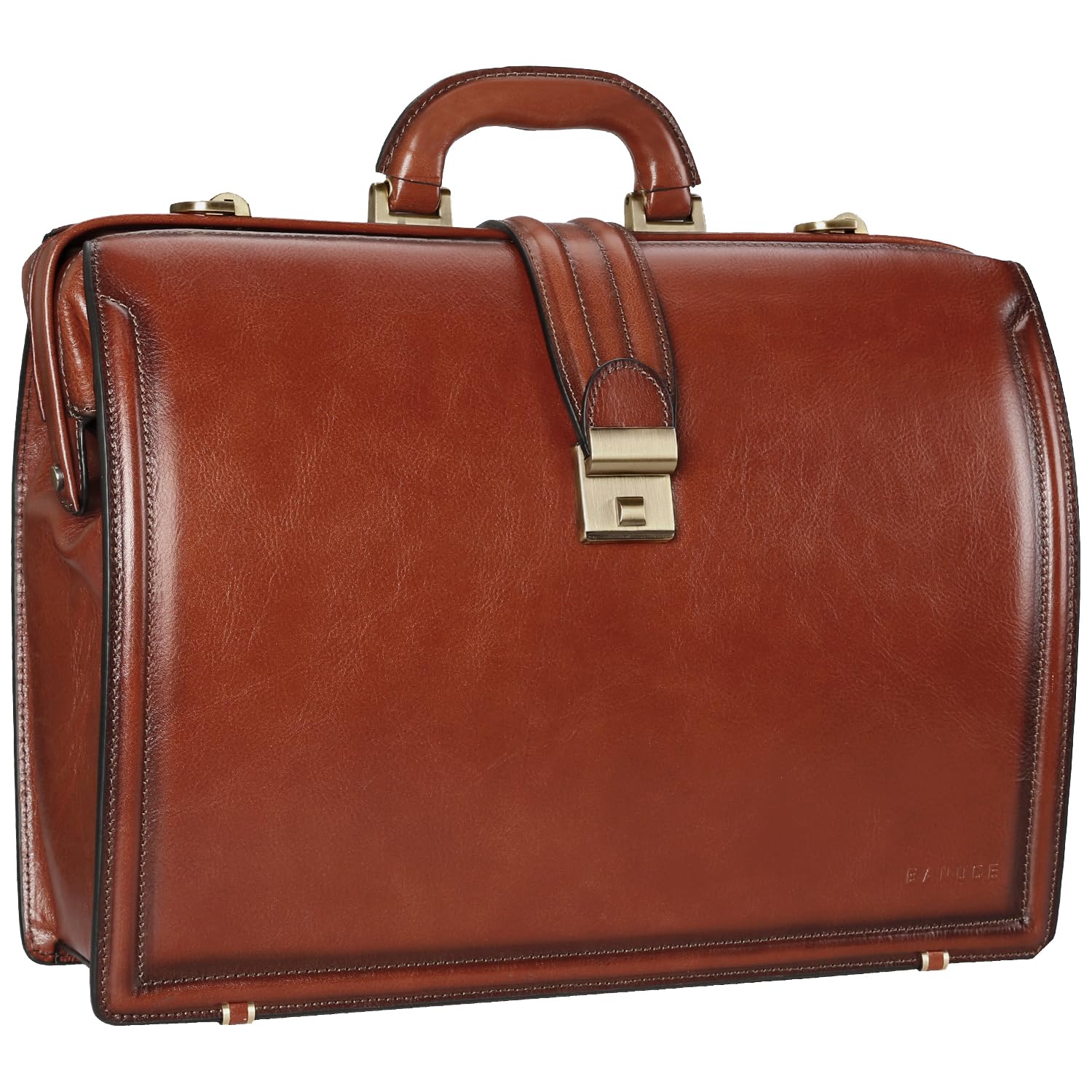 Premium Vintage Full Grain Italian Leather Briefcase for Men - 15.6