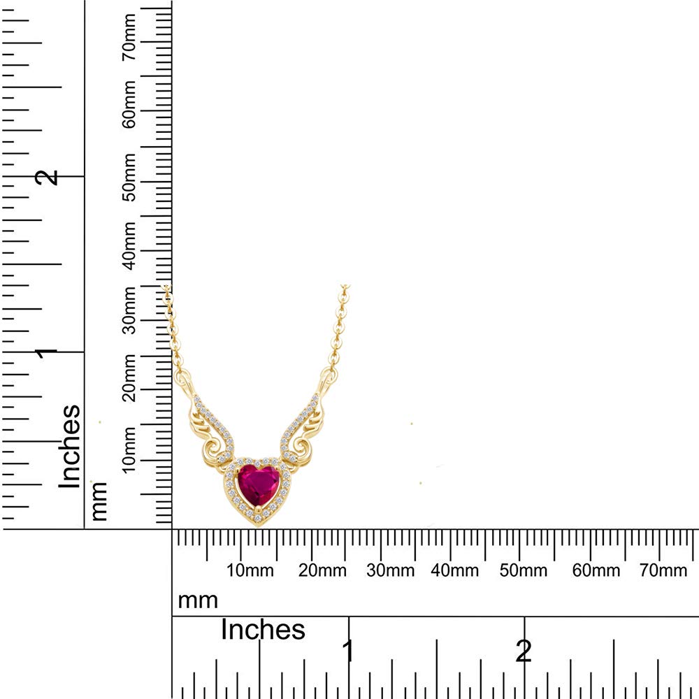 14K Gold Over Sterling Silver Angel Wings Heart Pendant Necklace - Perfect for Valentine's Gifts, Anniversaries & Romantic Occasions