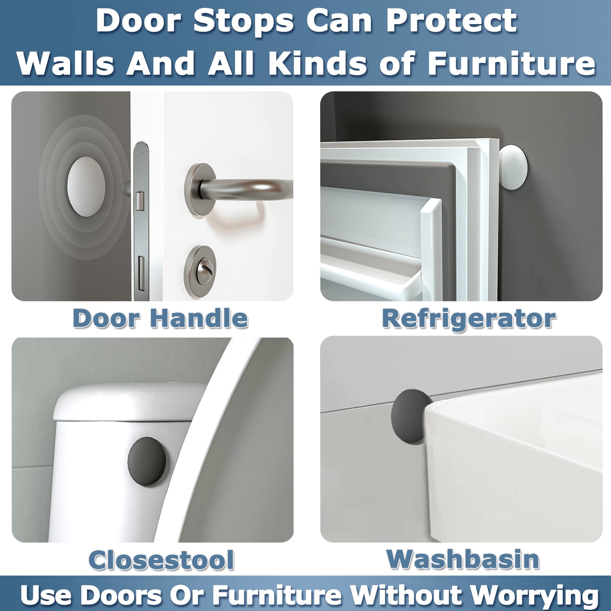 Black Silicone Door Knob Stopper - Wall Protector for Home, Office & School