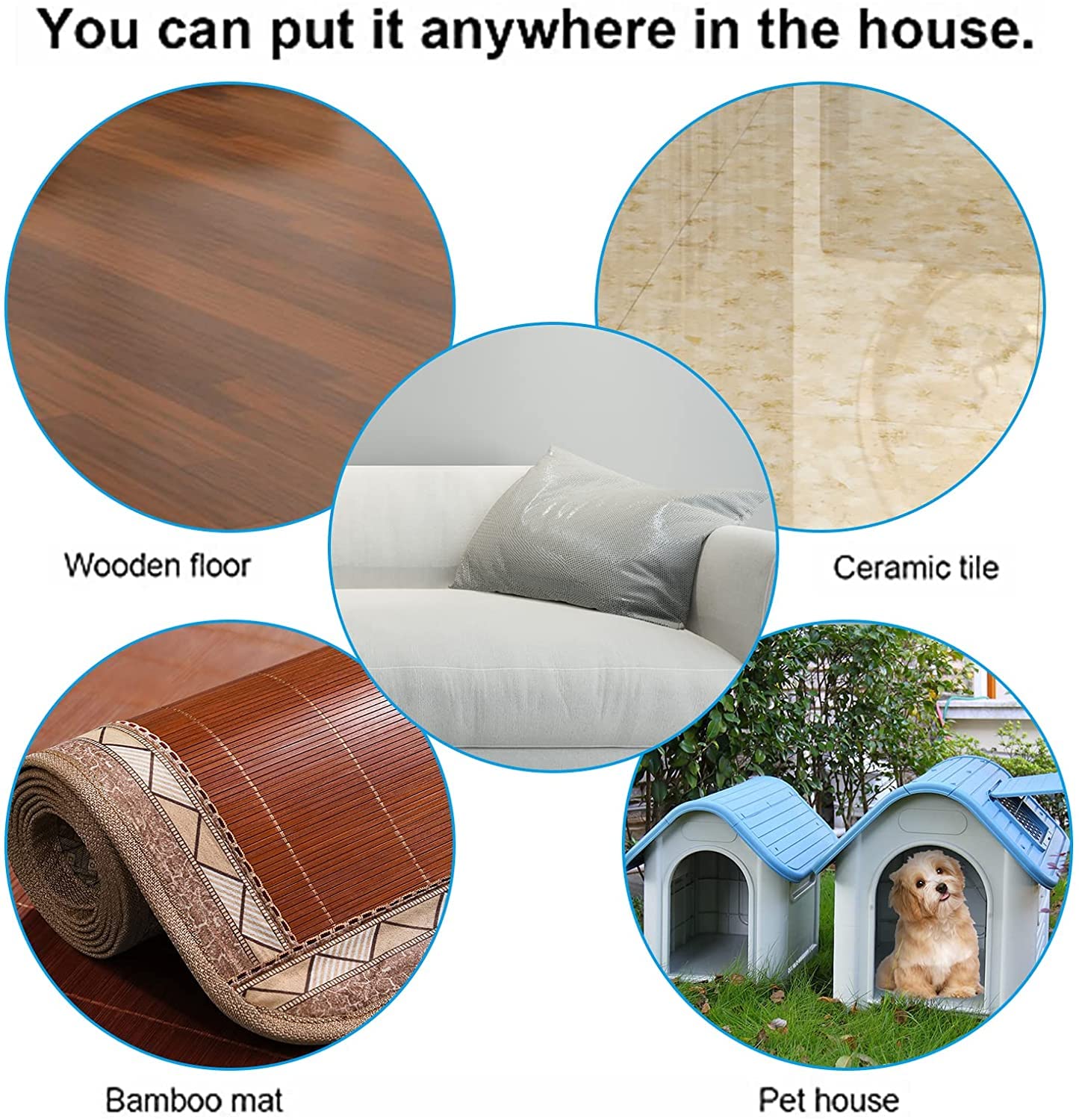 Nisrada 30 Inch Washable Round Dog Bed for Small Medium Large Dogs - Calming Soft Pet Bed with Non-Slip Bottom - Perfect for Puppies, Kittens & Pets in Living Room, Bedroom or Crate