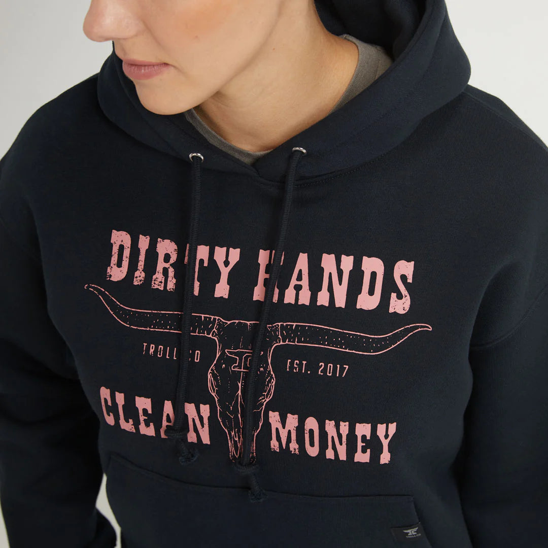 DHCM Women's Longhorn Hoodie - Soft Fleece Pullover with Hood, Long Sleeve Sweatshirt for Women | Perfect for Casual Wear, Outdoor Activities & College Game Days
