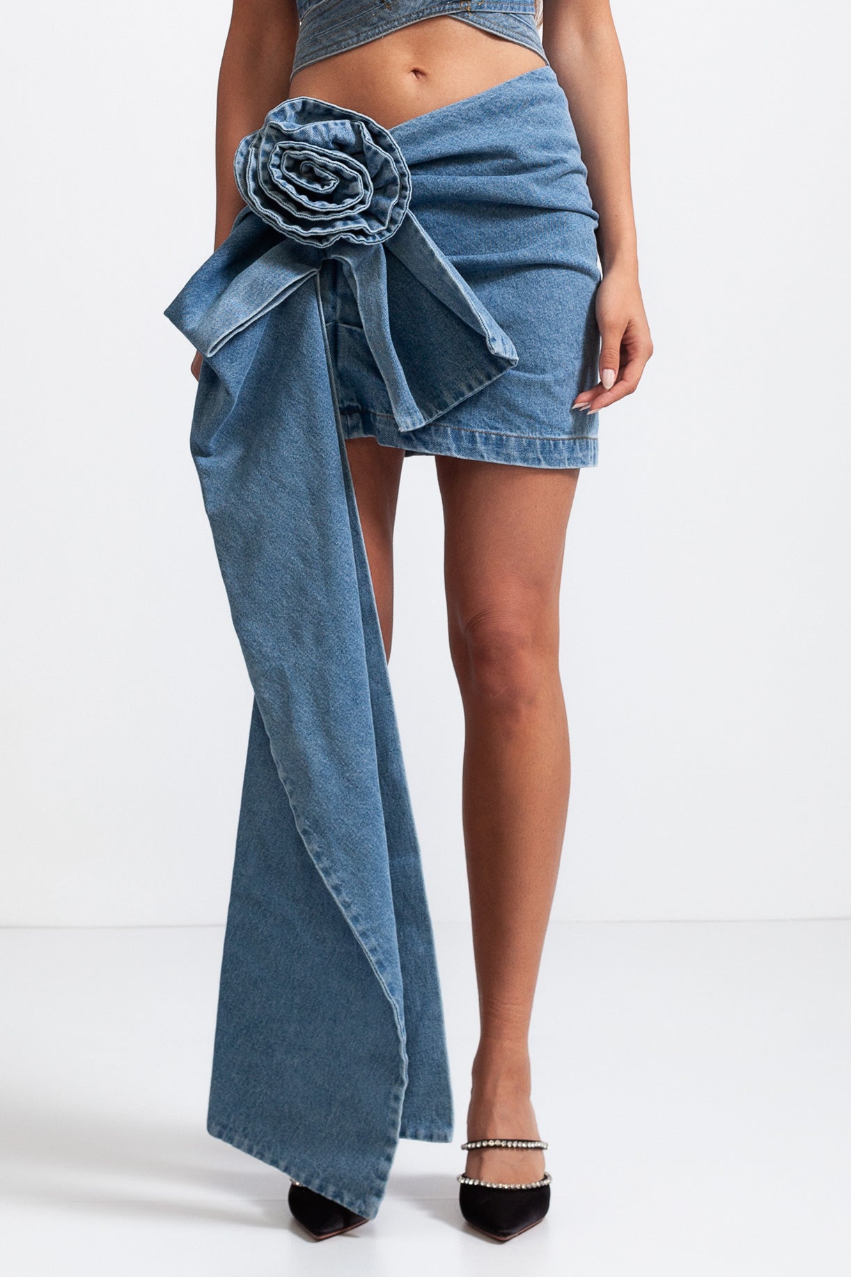 Stylish Asymmetrical Floral Denim Skirt for Women - Trendy Blue Denim Skirt | Perfect for Casual Outings, Summer Fashion & Boho Chic Style