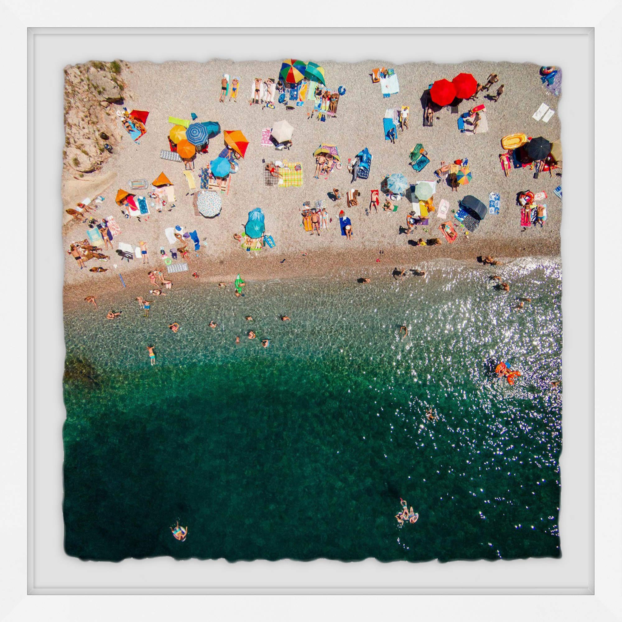 Handmade Framed Beach Art Print 32x32 Inches - Coastal Wall Decor for Living Room, Bedroom & Office - Marmont Hill