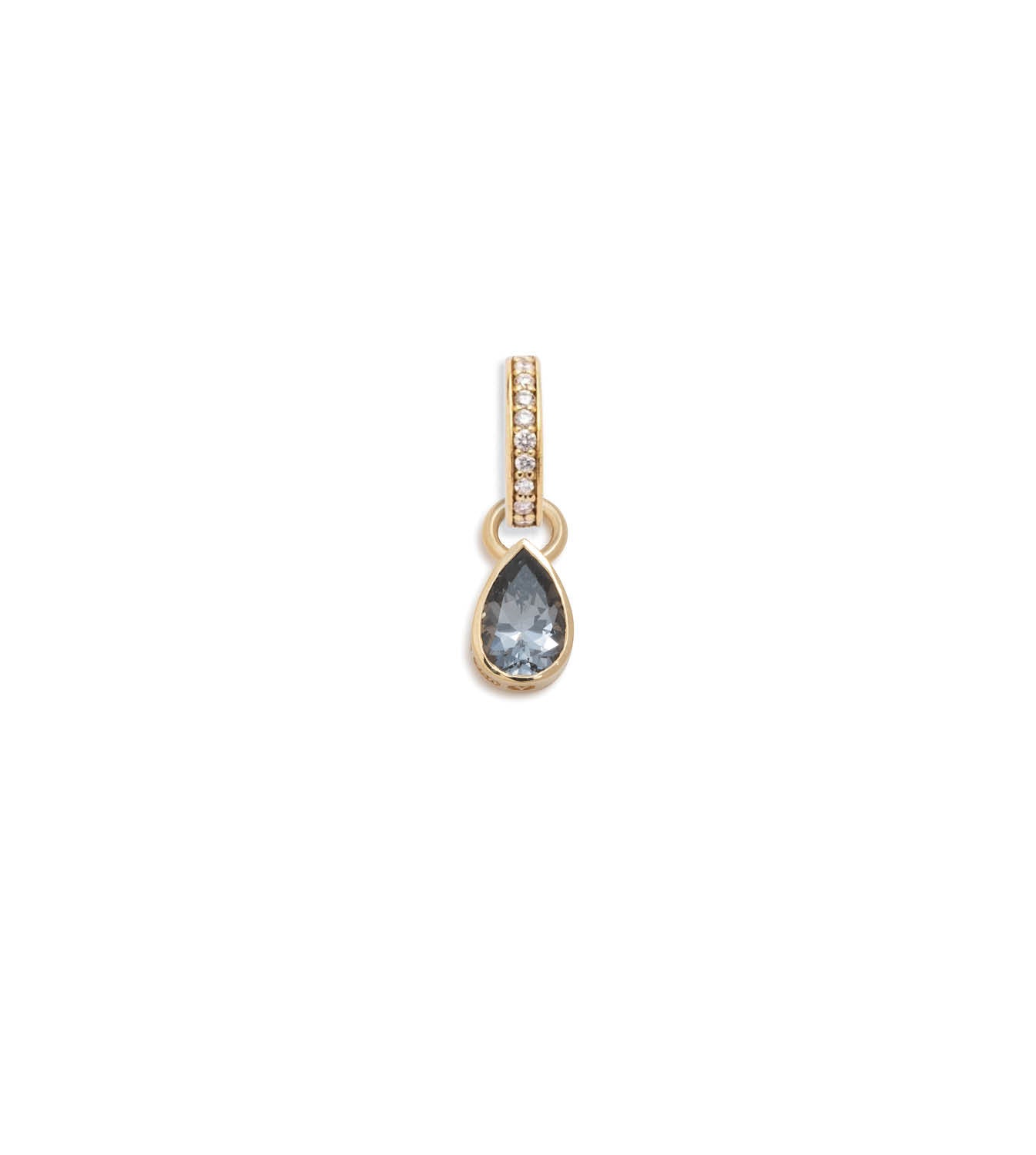 0.45ct Grey Spinel Pear Pendant Necklace with Annex Link Chain - Elegant Jewelry Gift for Women, Perfect for Anniversary, Valentine's Day & Special Occasions