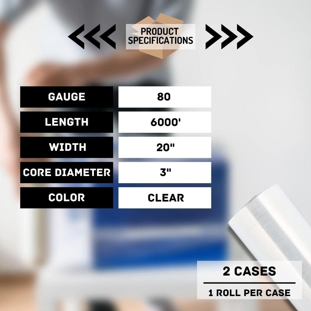 PSBM UV Protection Machine Stretch Wrap - 2 Pack, 20