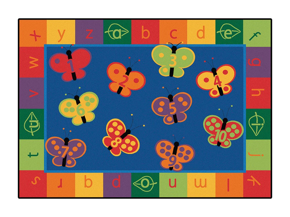 Butterfly Fun Rug for Kids Room - 3'10