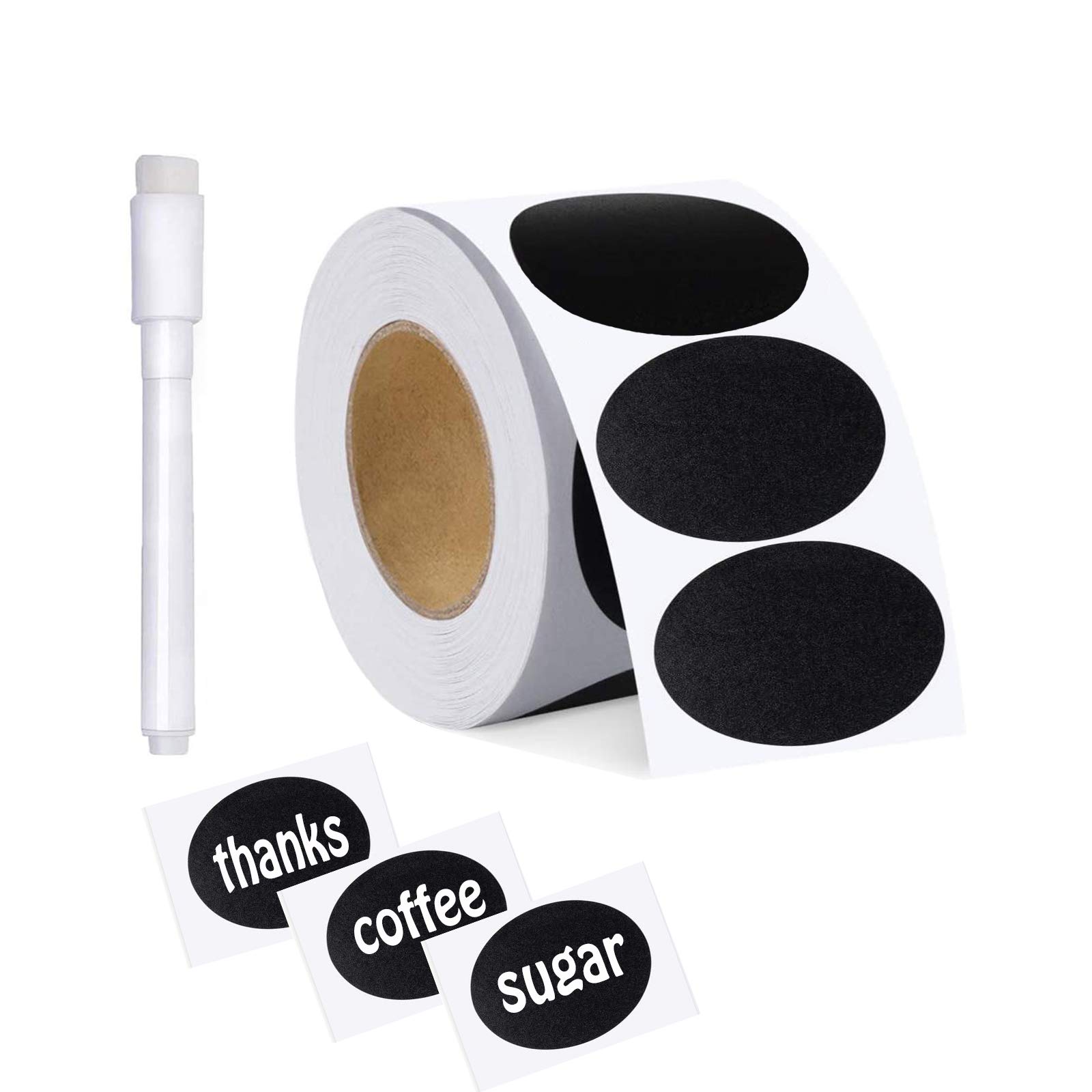 180Pcs Reusable Chalkboard Labels with Erasable Chalk Pen - Waterproof Chalk Labels for Jars, Bottles, Mason Jars, Pantry Organization, Party Decorations & Craft Room Storage - Perfect for Home, Office and Classroom Use