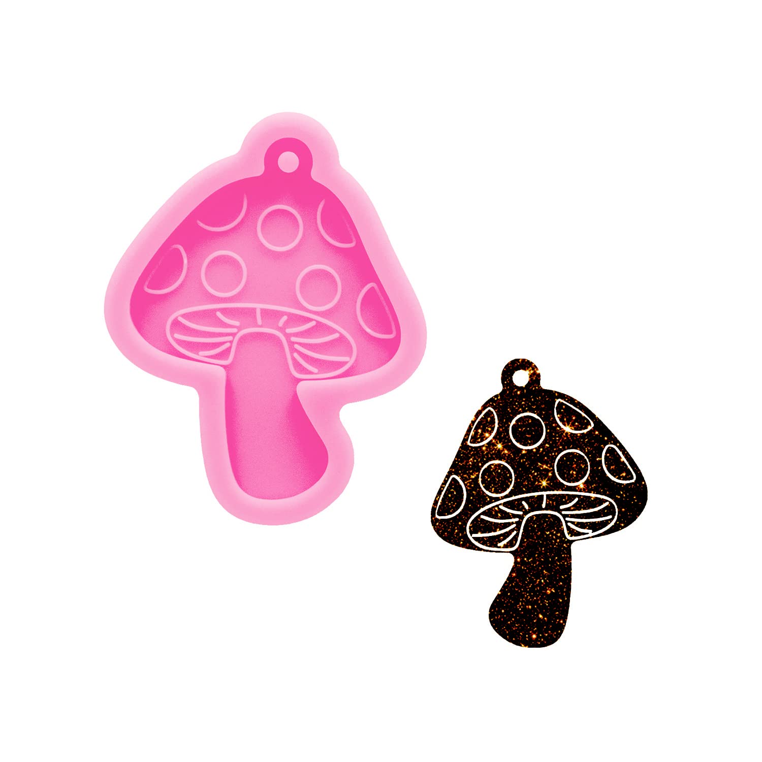 33Pcs Epoxy Resin Molds Kit - 3Pcs Mushroom Silicone Molds with Keychain & Jump Rings for DIY Jewelry Making, Pendant Craft, Resin Casting & Polymer Clay - Perfect for Handmade Gifts, Home Decor & Craft Projects