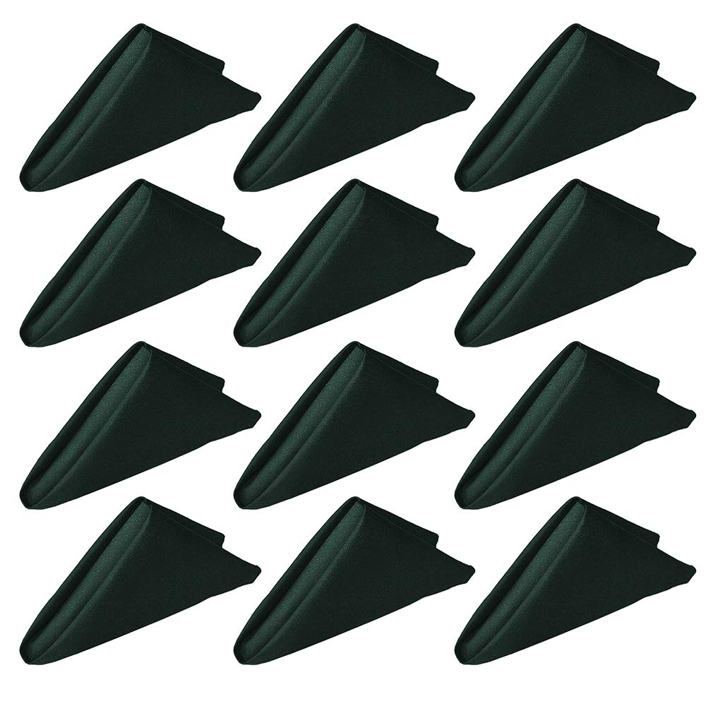 12 Pack Cotton Napkins 19x19 Inch - Soft & Absorbent Green Cloth Handkerchiefs for Wedding, Party, Dinner, Everyday Use | Eco-Friendly Table Linens & Decorative Napkins for Home, Restaurant & Special Events