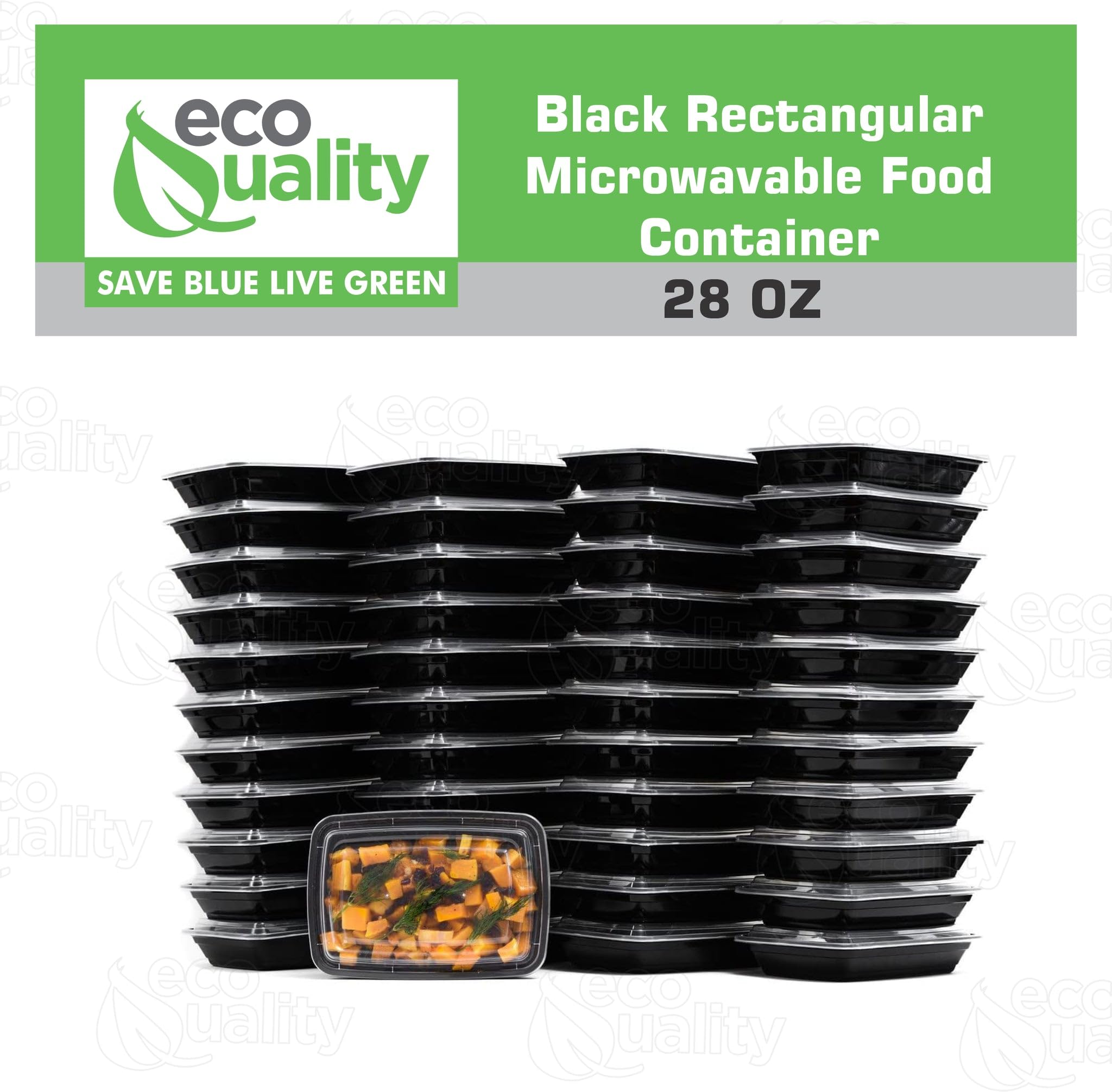 50 Pack Reusable 28 oz BPA-Free Food Storage Containers with Lids | Microwave, Freezer & Dishwasher Safe | Airtight Stackable Meal Prep Containers for Lunch, Bento Box, Leftovers & Meal Prepping | Perfect for Office, School & Picnics