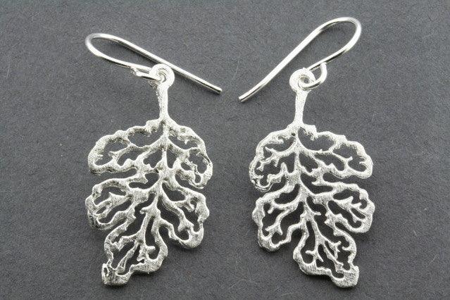 Lace Maple Leaf Earrings - Sterling Silver Dangle Earrings for Women - Perfect for Fall Fashion & Holiday Gifts