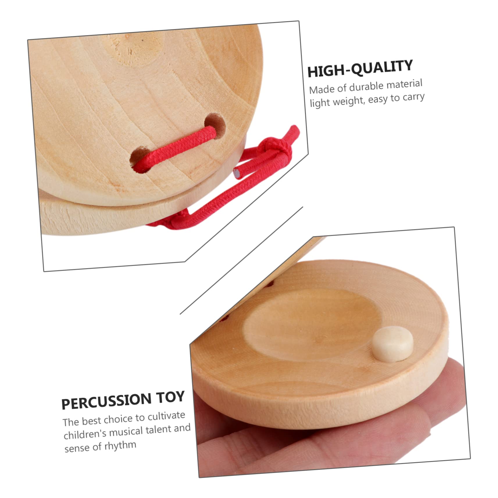 12-Piece Wooden Castanets Finger Snap Toys for Toddlers & Preschoolers - Musical Instruments for Early Childhood Education & Kids Music Play (Ideal for Classroom, Home, and Party Use)