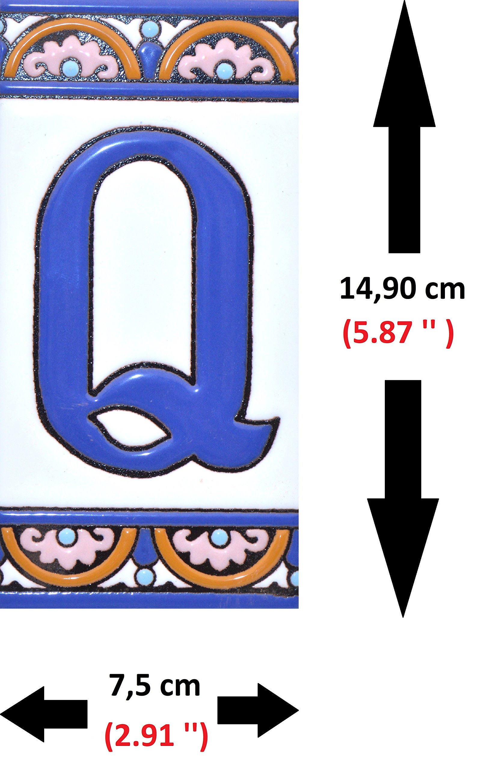 6 Inch Handpainted House Letter Tiles - Custom Address Signs, Names & Numbers for Home Decor - ARCO GRANDE Design (5.86
