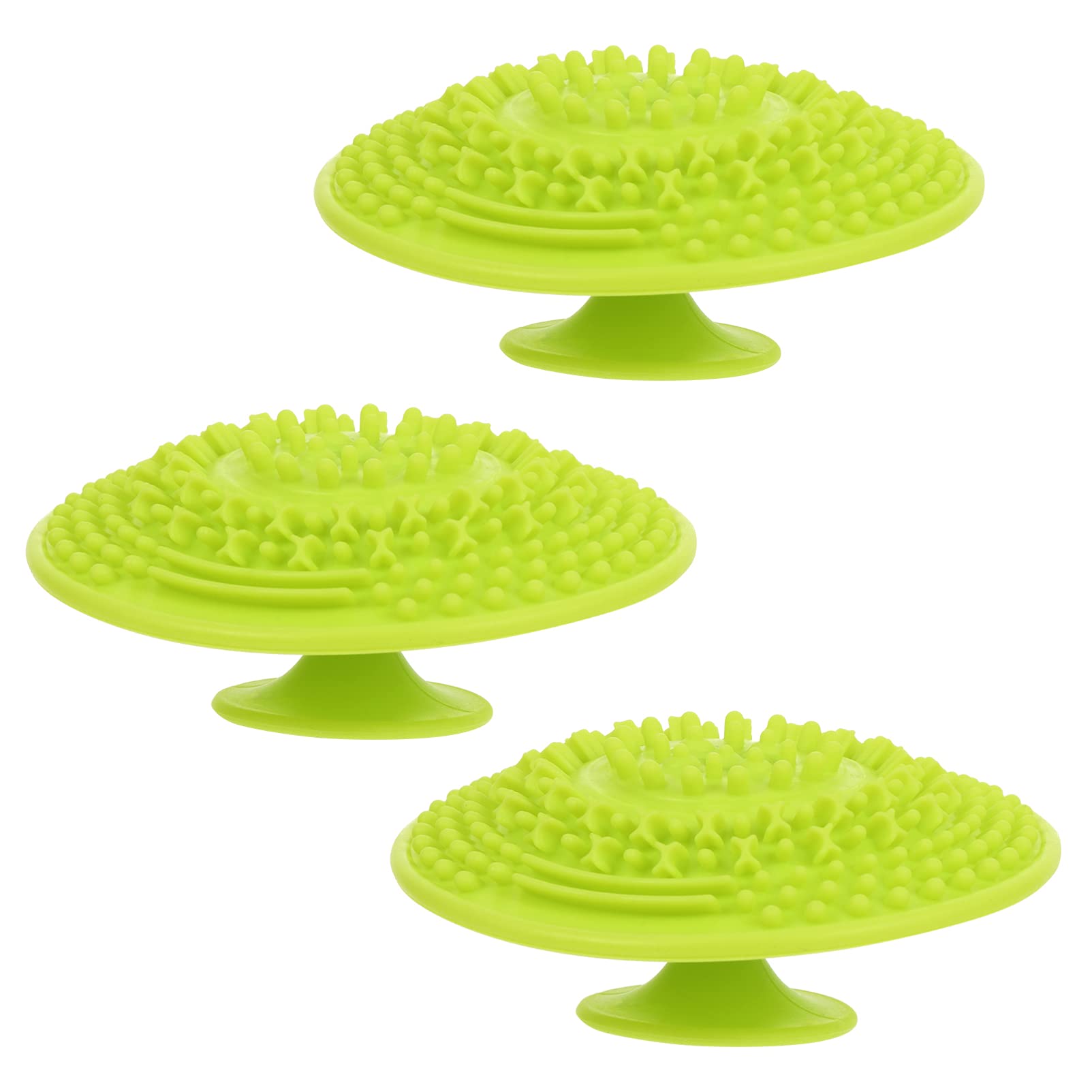 Beaupretty Silicone Makeup Brush Cleaning Mat - 3 Pack Cosmetic Brush Scrubber with Suction Cups | Portable Makeup Brush Cleaner for Women & Girls | Perfect for Home, Travel & Professional Salon Use | Grass Green