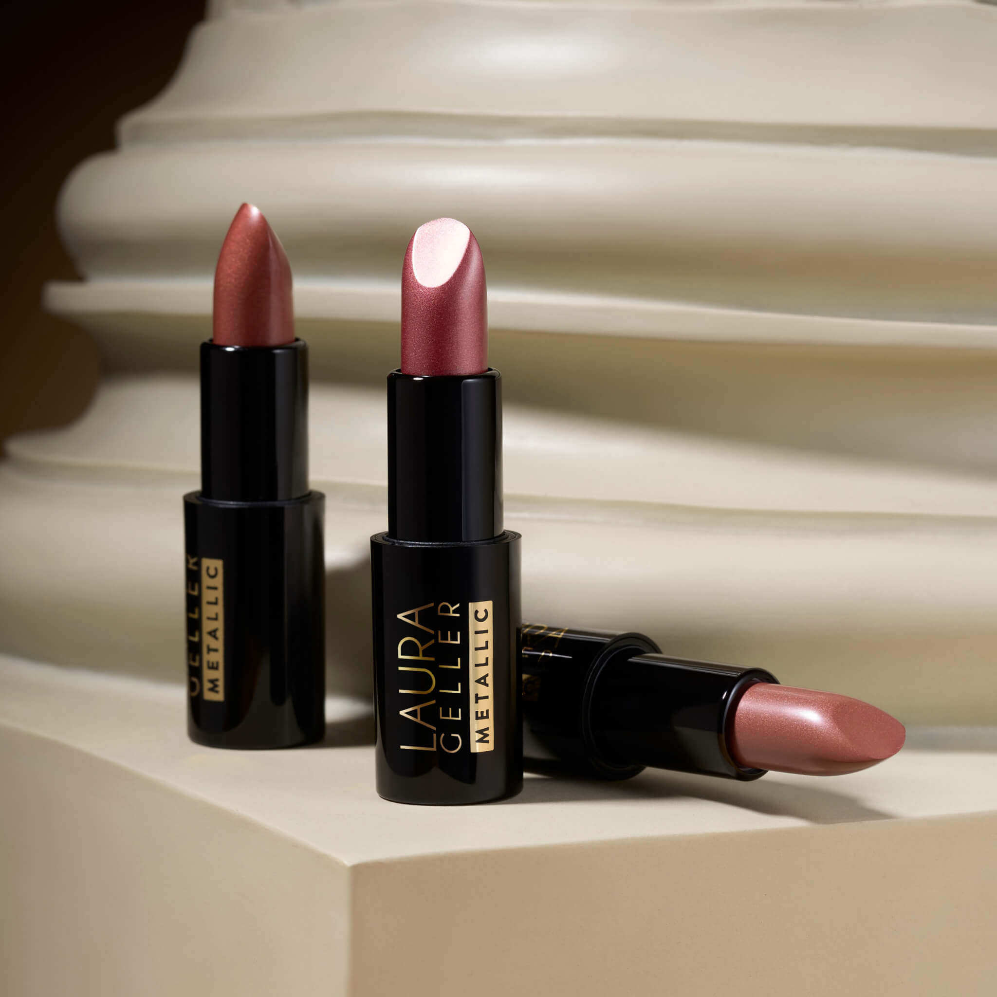Modern Classic Metallic Lipstick Trio Set - Long Lasting Shimmer Lip Gloss for Women - Perfect for Parties, Date Nights & Special Occasions