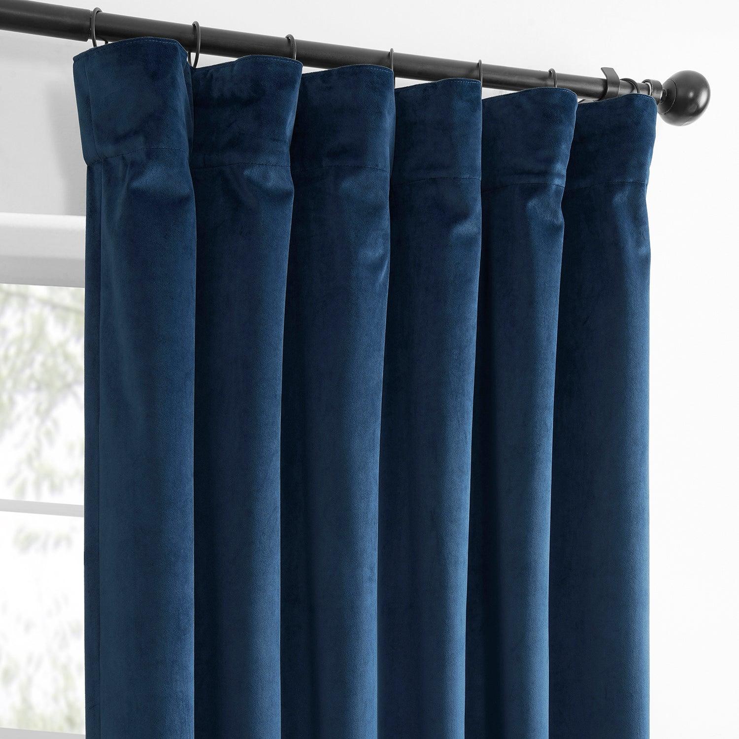 Deep Cobalt Blue Blackout Curtains - 2 Panels Set for Bedroom & Living Room - Soft Velvet Fabric for Light Blocking & Noise Reduction - Perfect for Home Theater, Nursery & Shift Workers