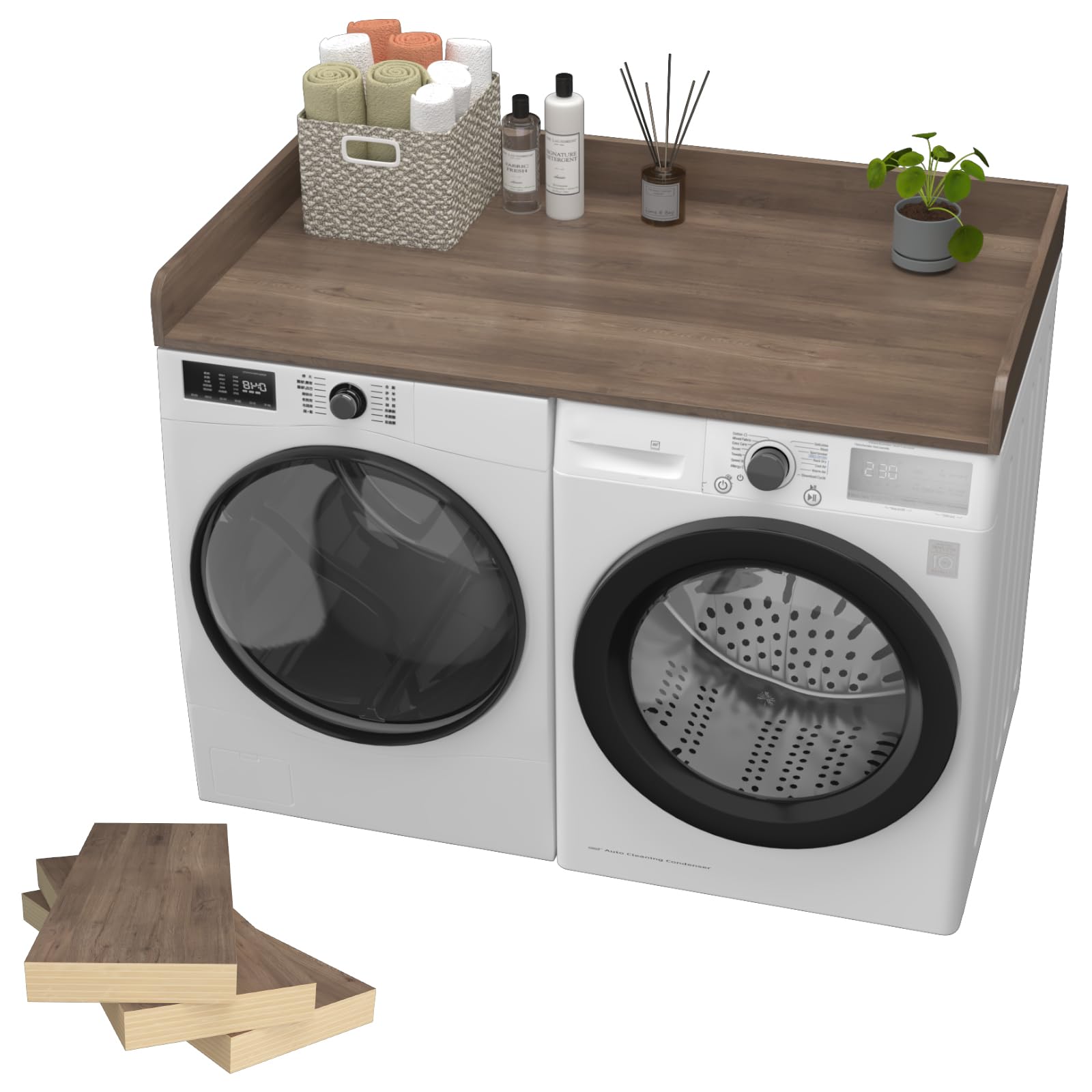 Premium White Marble Washer Dryer Countertop - 54