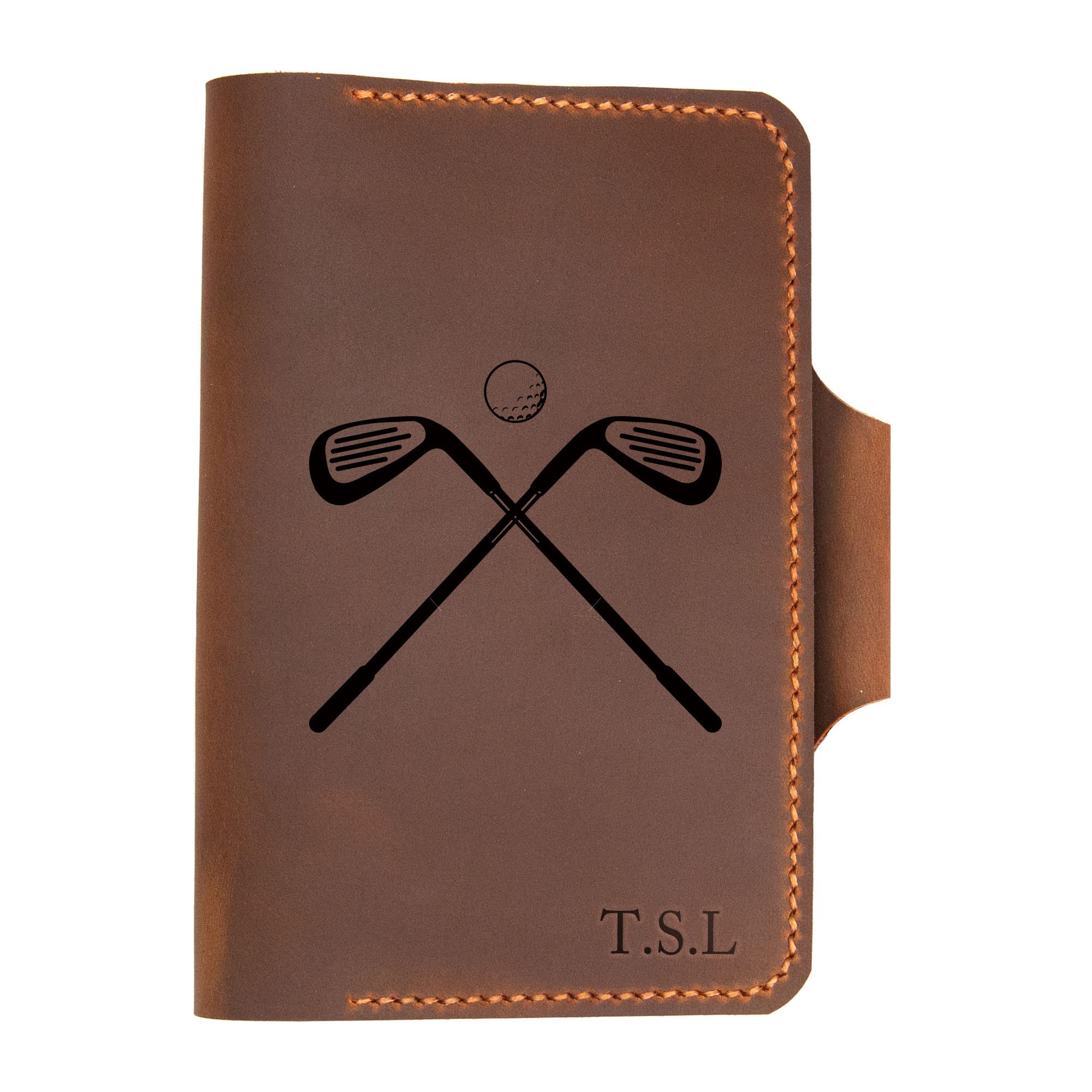 Personalized Leather Golf Yardage Book Holder & Scorecard Cover - Premium Golf Accessories for Men - Ideal Golf Gifts for Dad, Husband & Golfers - Perfect for Course Play & Tournament Use