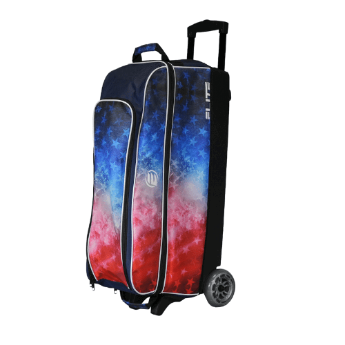 ELITE Basic Triple Roller Bowling Bag - Red, White & Blue Freedom Design | Perfect for League Play, Tournaments & Travel