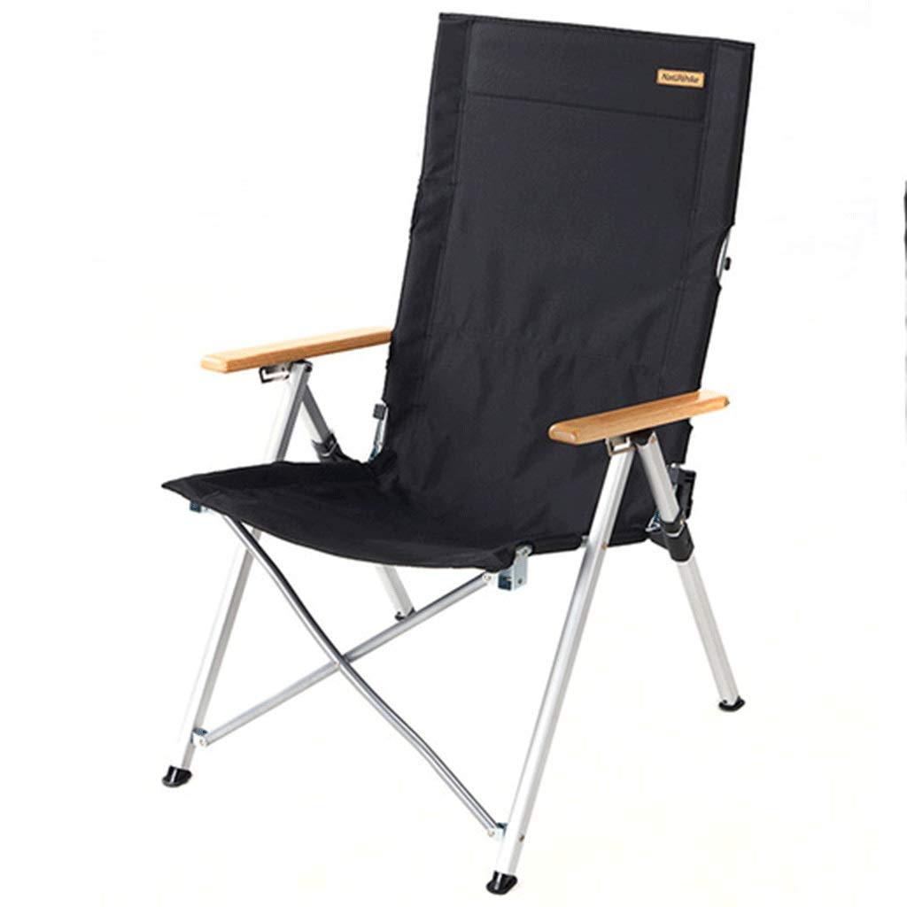 **Lightweight Portable Folding Camping Chair - Adjustable 3-Speed Backrest, Aluminum Alloy Frame for Outdoor, Beach, Backpacking & Hiking - Compact & Durable (Black, 56x67x96 cm) - Perfect for Picnics, Travel & Relaxation**