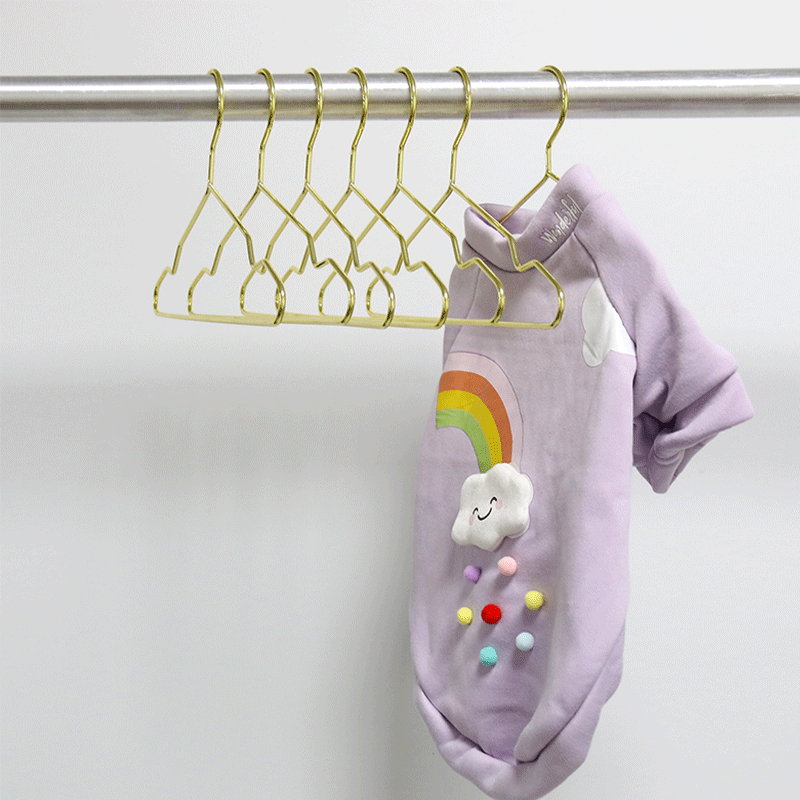 Premium Gold Pet Clothing Hangers (10-Pack) - 2 Sizes for Small & Large Pet Clothes - Perfect for Organizing Dog & Cat Wardrobes at Home or Pet Boutiques
