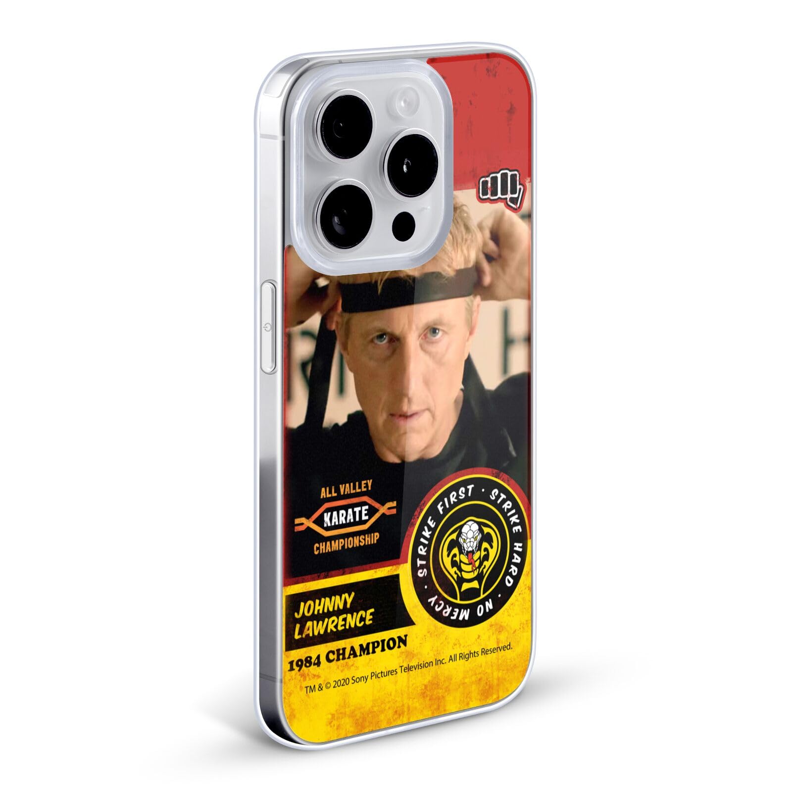 Official Cobra Kai Johnny Lawrence Karate Graphic Soft Gel Case for iPhone 12/12 Pro - Durable Protective Phone Cover with Licensed Design - Perfect for Martial Arts Fans and Movie Lovers