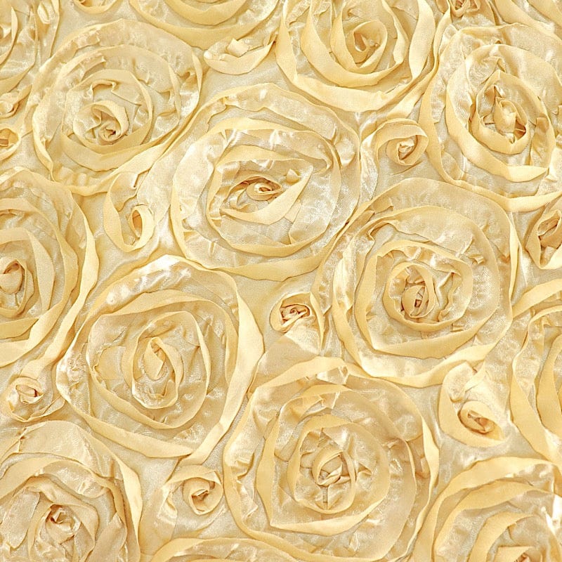120-Piece Satin Ribbon Roses Tablecloth - Elegant Round Table Cover for Weddings, Parties & Home Decor - Perfect for Dining Tables, Centerpieces & Event Decorations