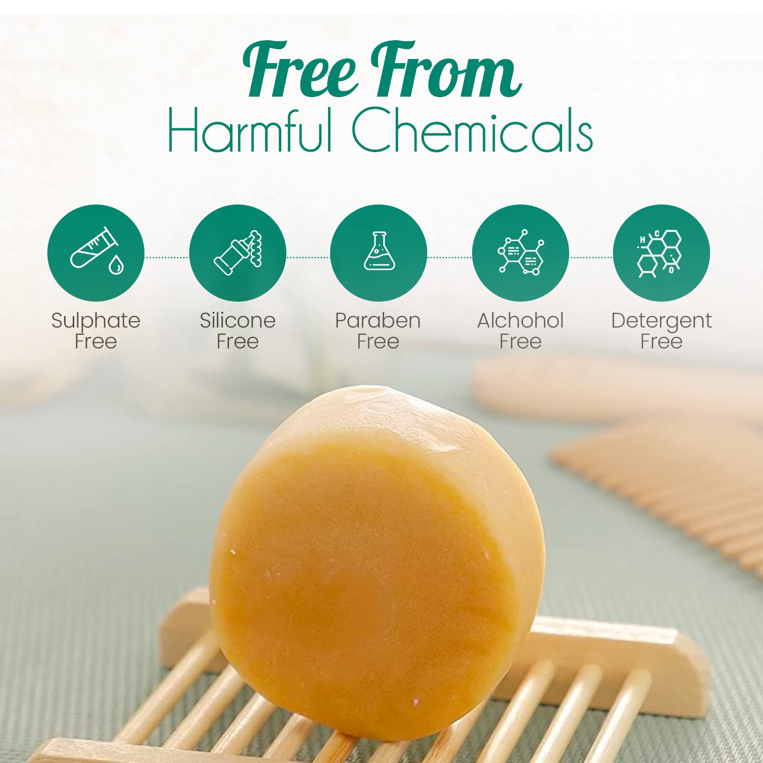 All-Natural Sulfate-Free Conditioner Bar for All Hair Types - Handmade with Lemon & Antioxidants to Nourish & Strengthen Hair - Zero Waste Eco-Friendly Hair Care for Daily Use & Travel