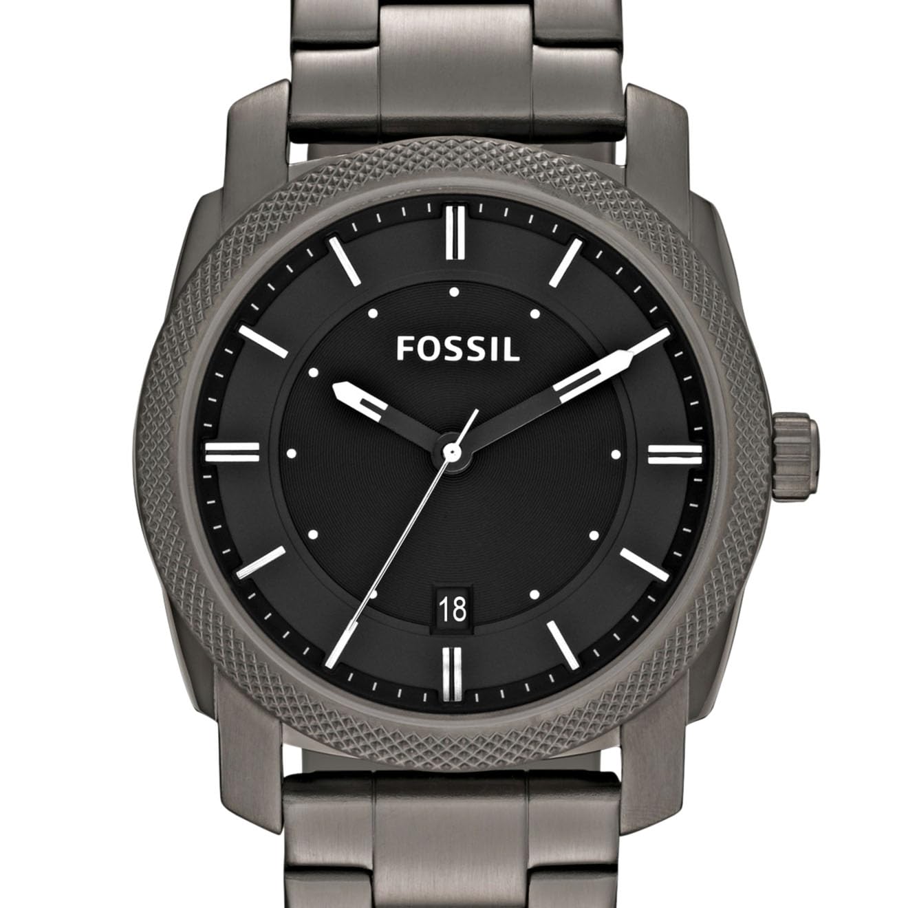 Fossil Machine Men's Stainless Steel Quartz Watch with Three-Hand Movement - Perfect for Business, Casual Wear & Everyday Use