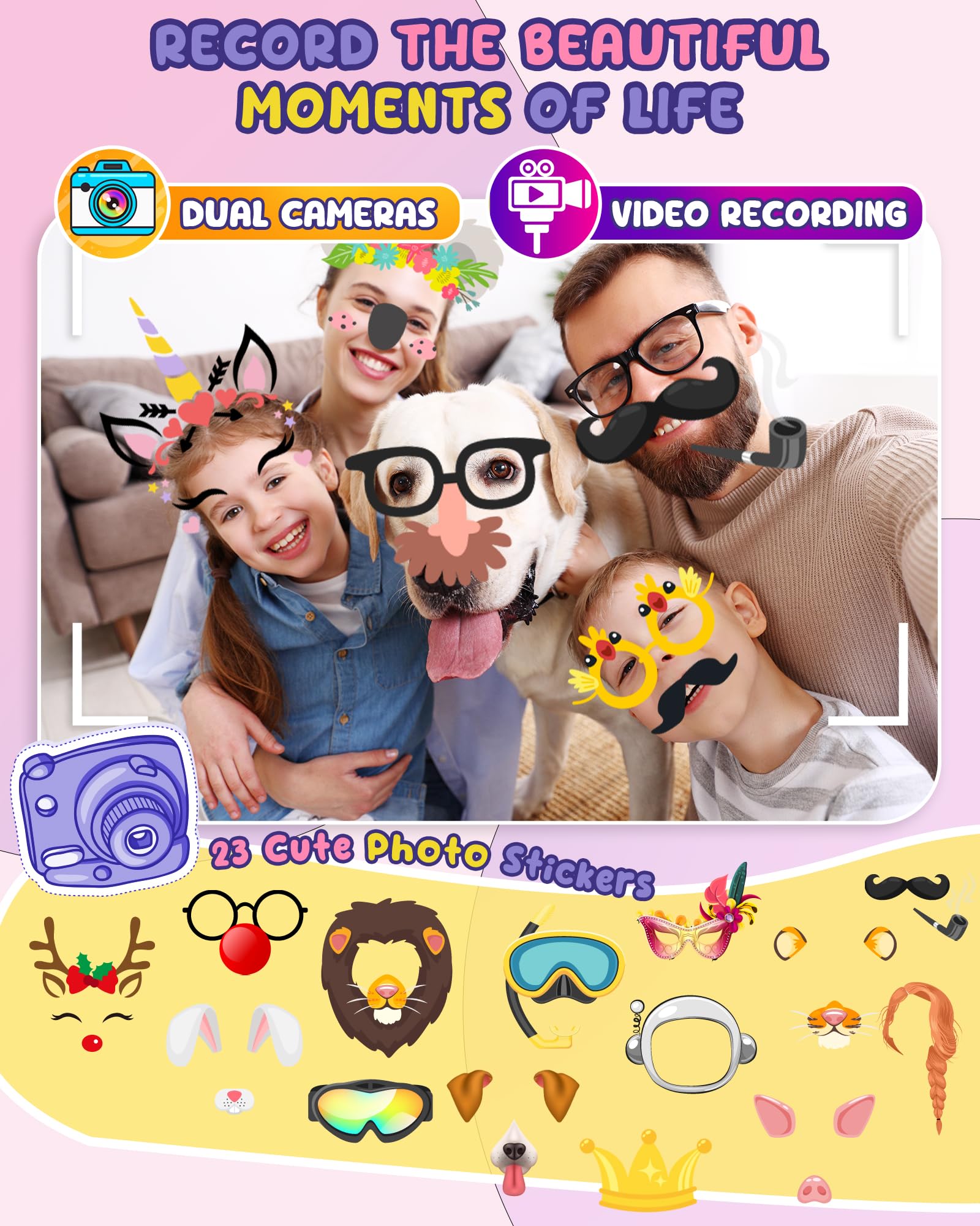 UCIDCI Kids Smart Phone Toy for Girls & Boys Ages 3-7 - Educational Learning Games, Dual Camera, MP3 Music Player - Perfect Christmas & Birthday Gift for Toddlers - Great for Travel, Home Play & Early Learning Development