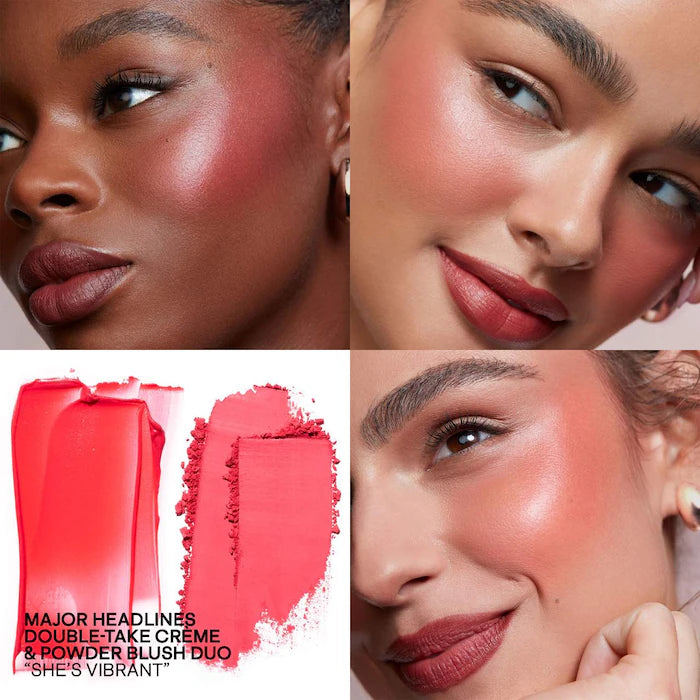 Patrick TA Major Headlines Double Take Duo Cream + Powder - Long-Lasting Blush & Highlighter Set for Day & Night Makeup | Perfect for Contouring & Glowing Skin