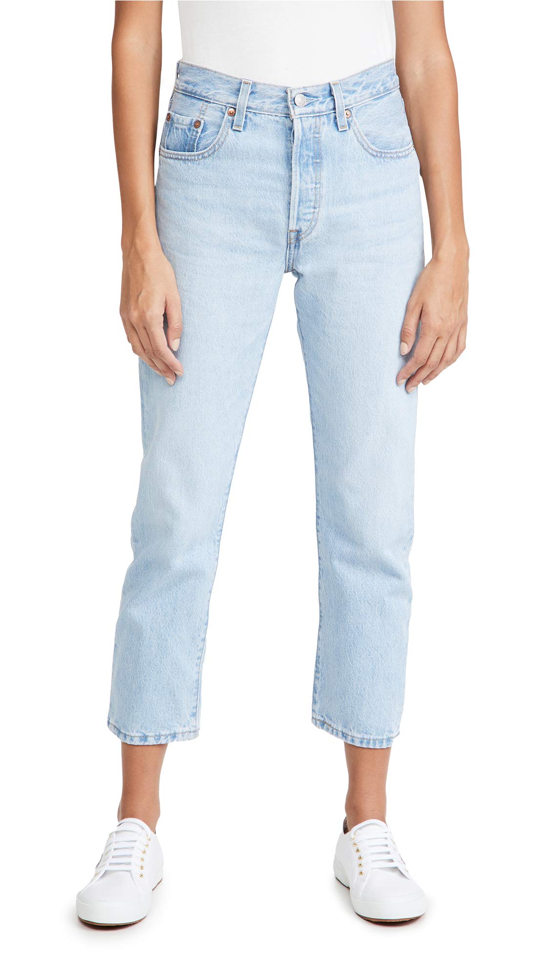Levi's Women's Premium 501 Crop Jeans - High Waist Straight Leg Denim Pants for Casual Wear & Everyday Outfits