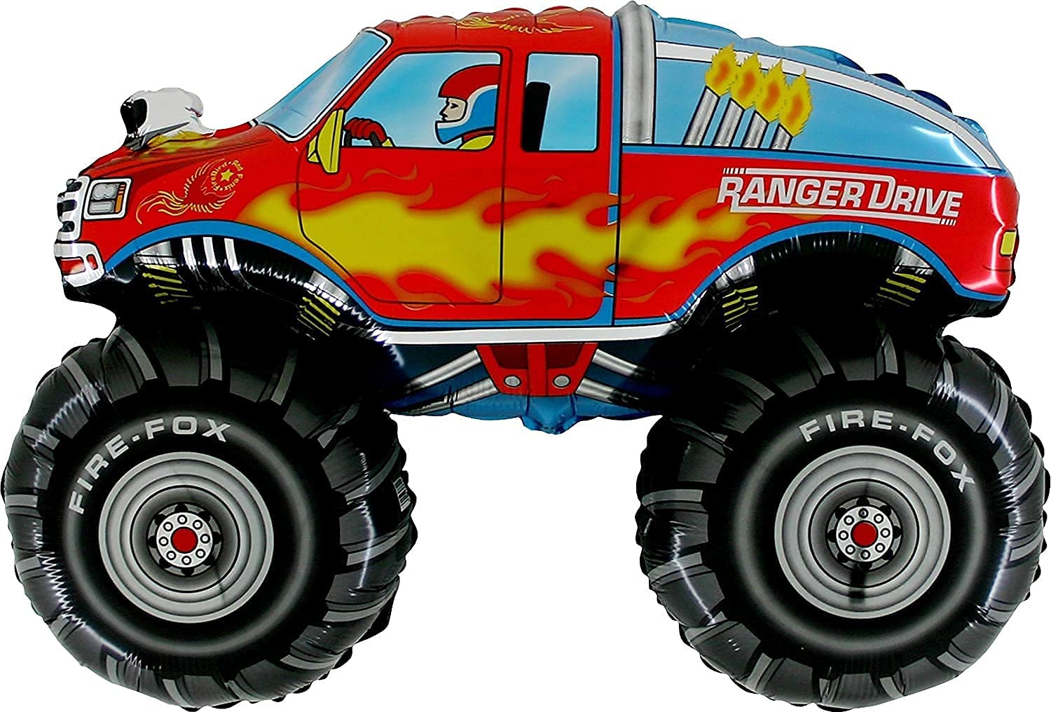 Monster Truck Rally Party Supplies - 3 Truck Balloon Bouquet Decorations for Birthday, Baby Shower & Kids Events | Durable Latex Balloons for Indoor Outdoor Decor