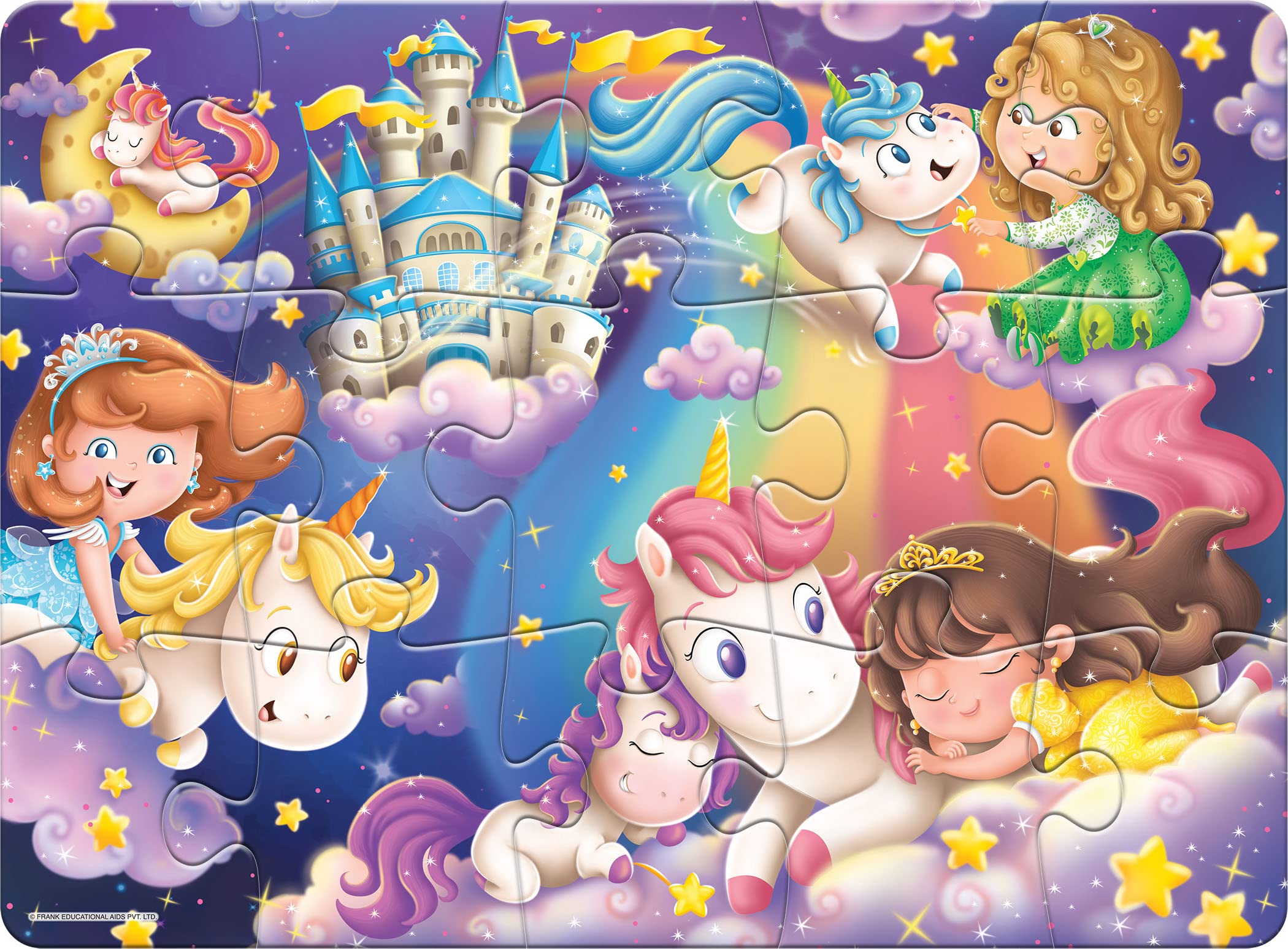 Frank Unicorn Magic Floor Jigsaw Puzzle for Kids Ages 3-7 | 15-Piece Educational Brain Booster Toy | Fun & Challenging Puzzle Game for Focus Development | Perfect Gift for Boys & Girls | Great for Playrooms, Classrooms & Birthday Parties