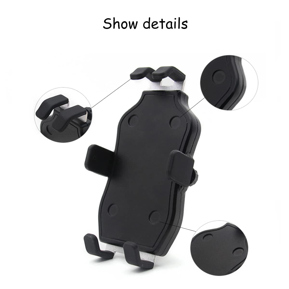 KUCEHIUP Universal Motorcycle Phone Mount Holder - Compatible with 5.5-7 Inch Smartphones, Fits All Motorcycles with Holes (Black) - Perfect for GPS Navigation & Hands-Free Riding