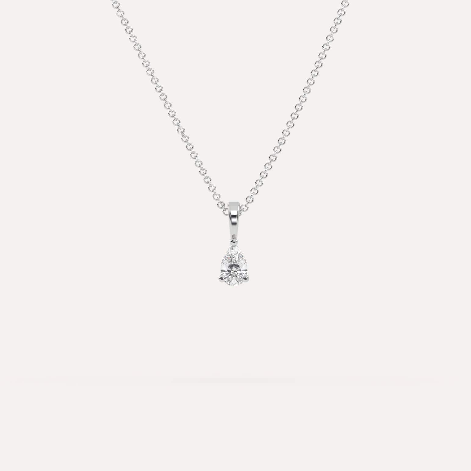 1/4 Carat Pear-Shaped Diamond Pendant Necklace - 14K White Gold Dainty Jewelry for Women - Perfect for Anniversary, Valentine's Day & Special Occasions