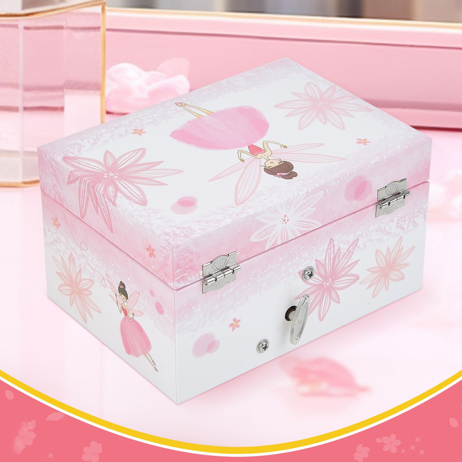 Girl's Musical Jewelry Box with Spinning Ballerina - Fairy Design Jewelry Storage & Music Gift for Kids | Perfect for Birthday Gifts, Bedroom Decor & Princess-Themed Playtime