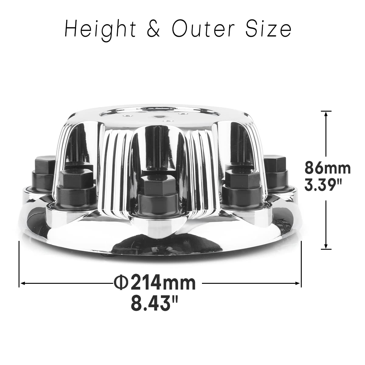 8.5 Inch (215mm) Silver Wheel Center Caps - 4 Pack Replacement Hubcaps Compatible with Chevy 15052379 & 15039488 | Perfect for Chevy Silverado, Tahoe, Suburban, GMC Sierra Truck Wheel Upgrades