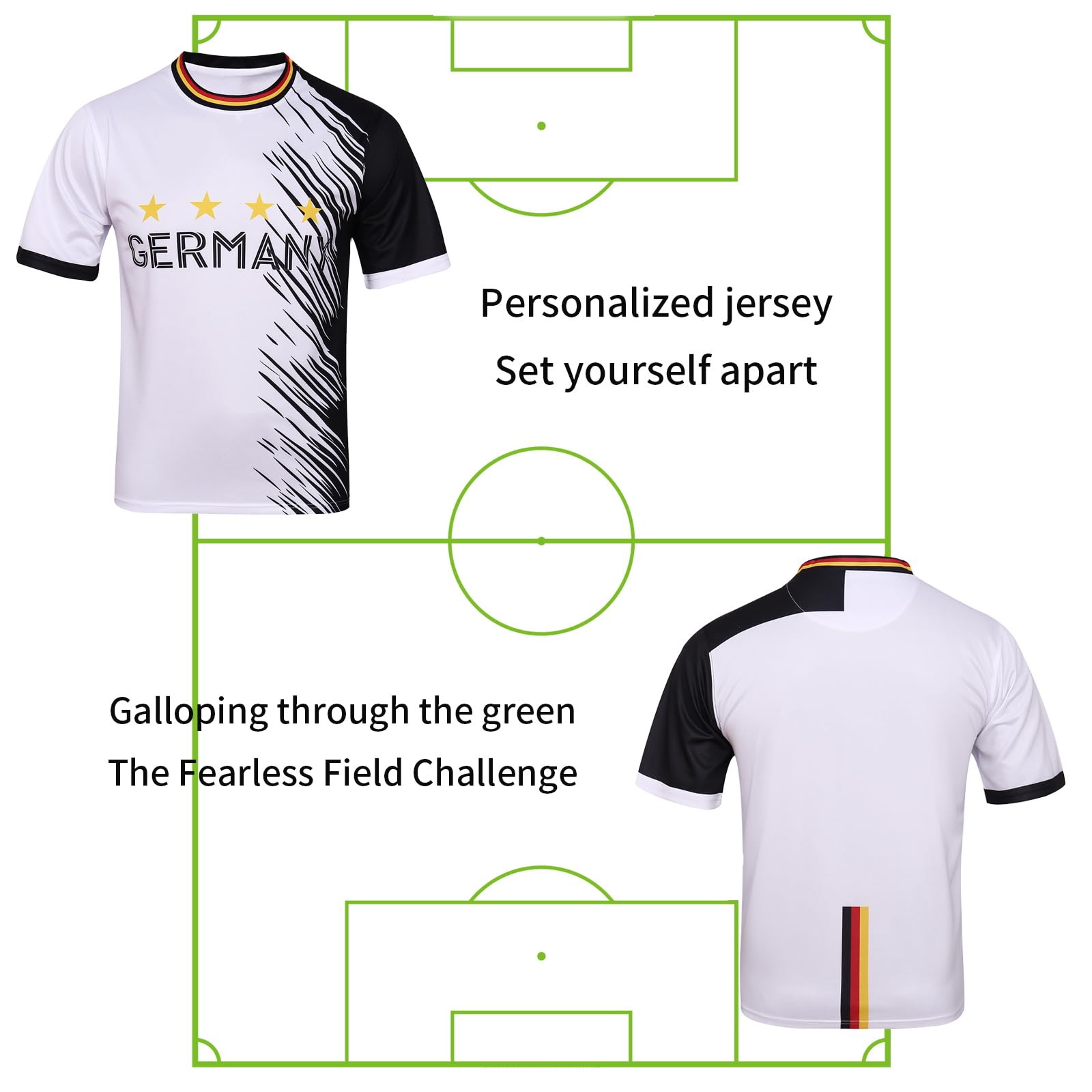 UEFA Euro 2024 Fan Soccer Jerseys - France, Germany, England, Spain, Croatia & Portugal National Team Jerseys for Football Fans | Perfect for Match Days, Tailgating & Soccer Parties