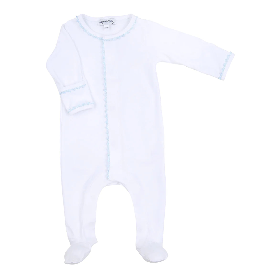 Baby Joy Embroidered Footie Pajamas - Soft Blue Cotton Baby Onesie for Newborns & Infants | Perfect for Sleepwear, Playtime & Photo Shoots