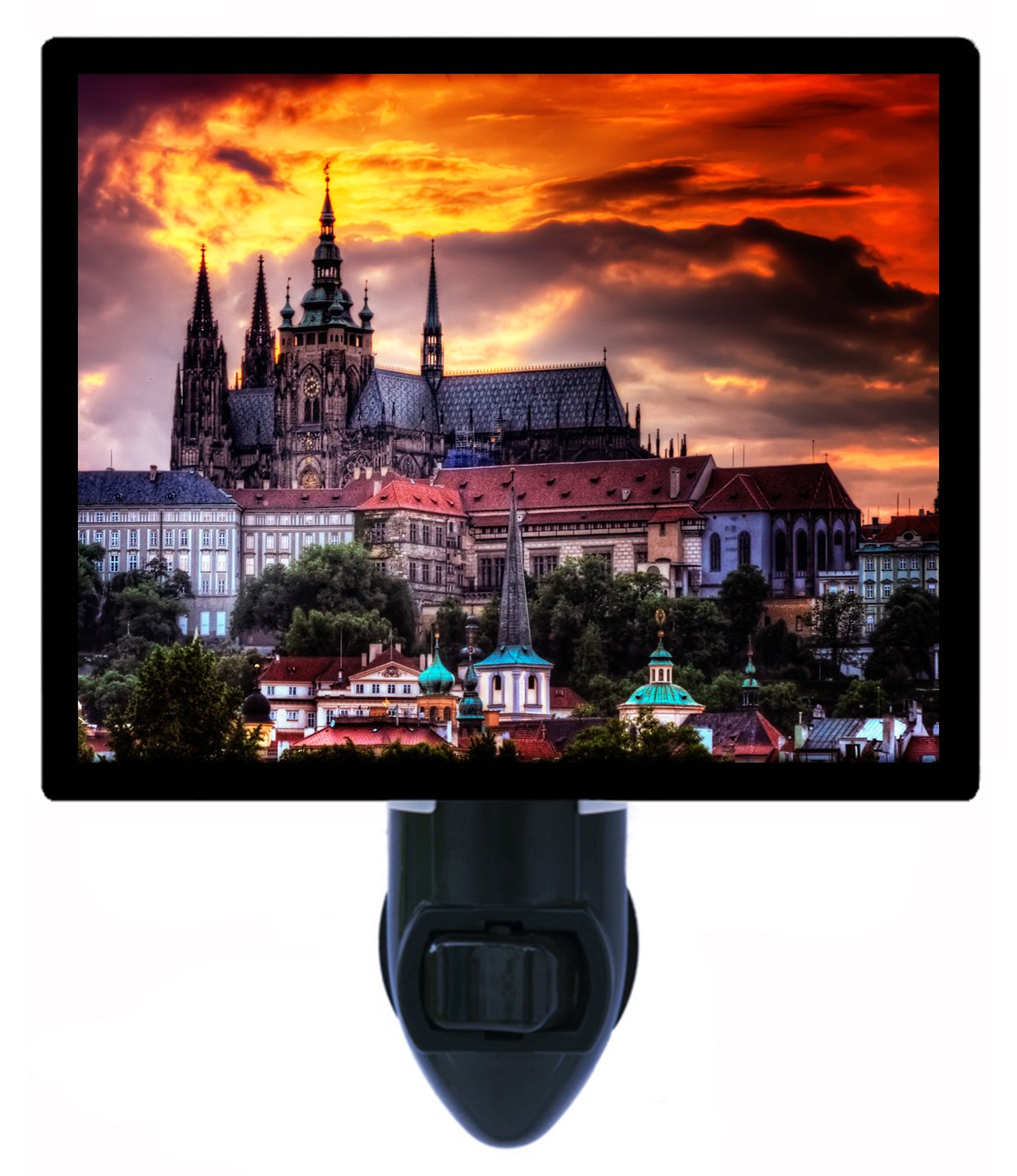 St. Vitus Cathedral Prague Night Light - Religious LED Table Lamp for Bedroom, Nursery, Prayer Room Decor
