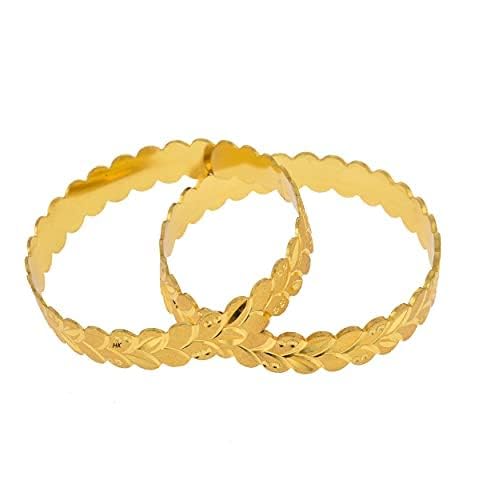 Handmade Gold Plated Traditional Designer Bangles for Women - Elegant Kada Bracelets for Weddings, Parties & Festive Occasions