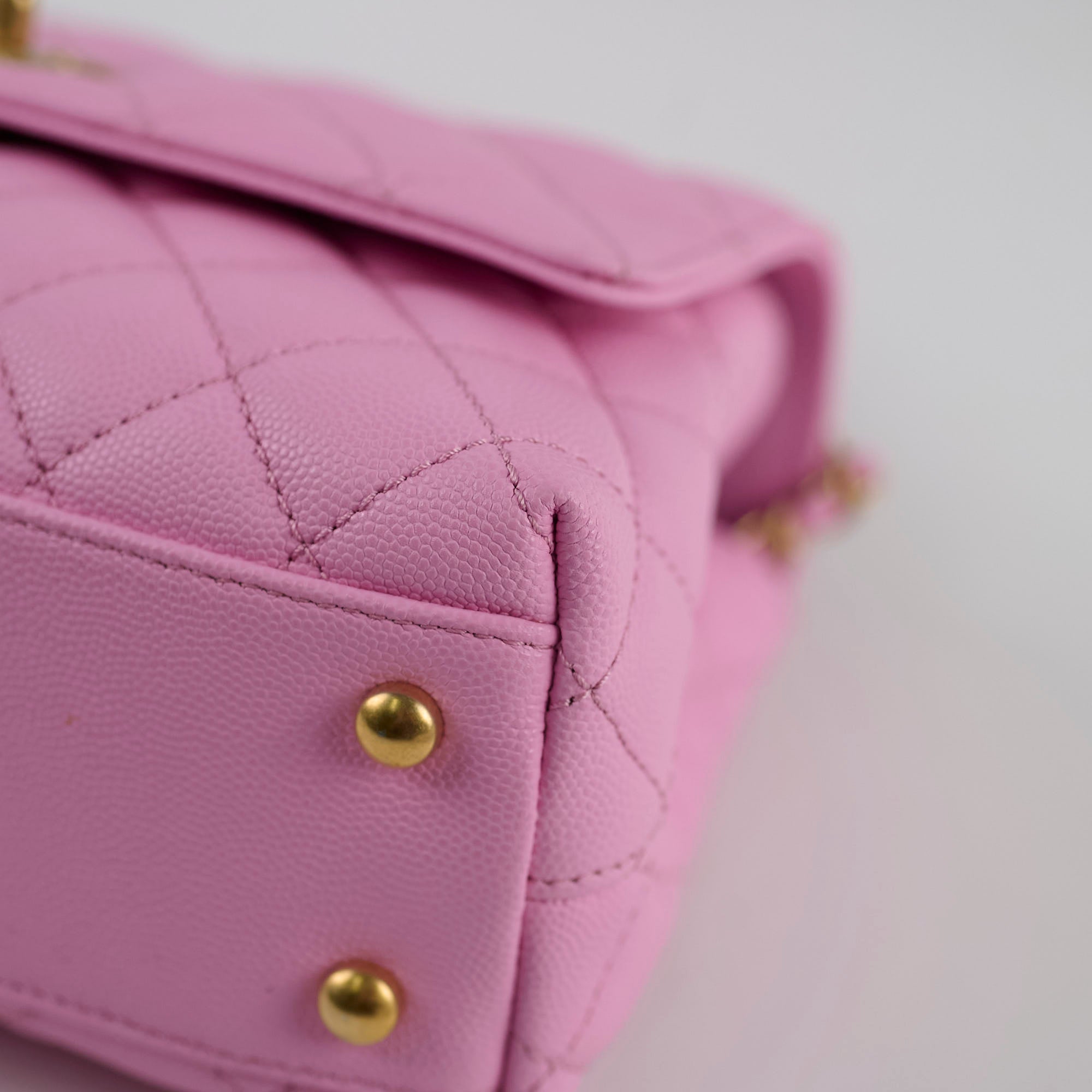 Authentic Chanel Small Coco Handle Bag in Pink Caviar Leather with Microchip - Perfect for Date Nights, Parties & Luxury Fashion Accessories