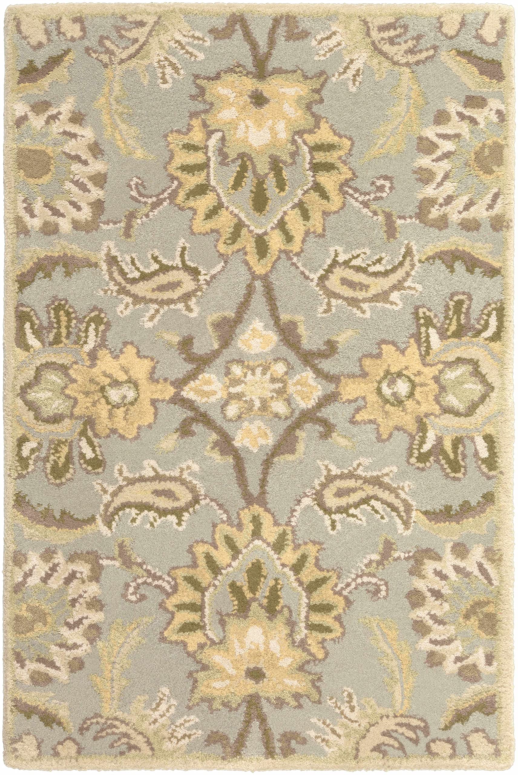 Kohler Wool Area Rug 5' x 8' - Traditional Ivory Gray Brown Handmade Living Room Bedroom Rug - Soft Durable Floor Carpet for Home Decor, Cozy Housewarming Gift