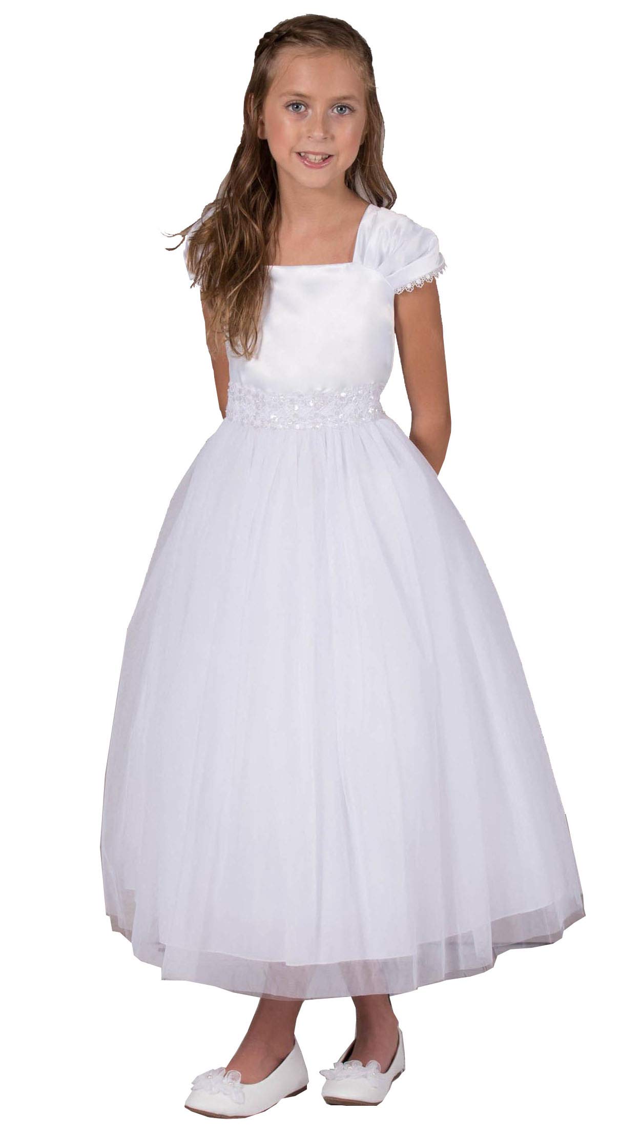 iGirlDress Flower Girl Dress for First Communion, Pageant, Wedding & Birthday - Elegant Lace Party Gown for Special Occasions