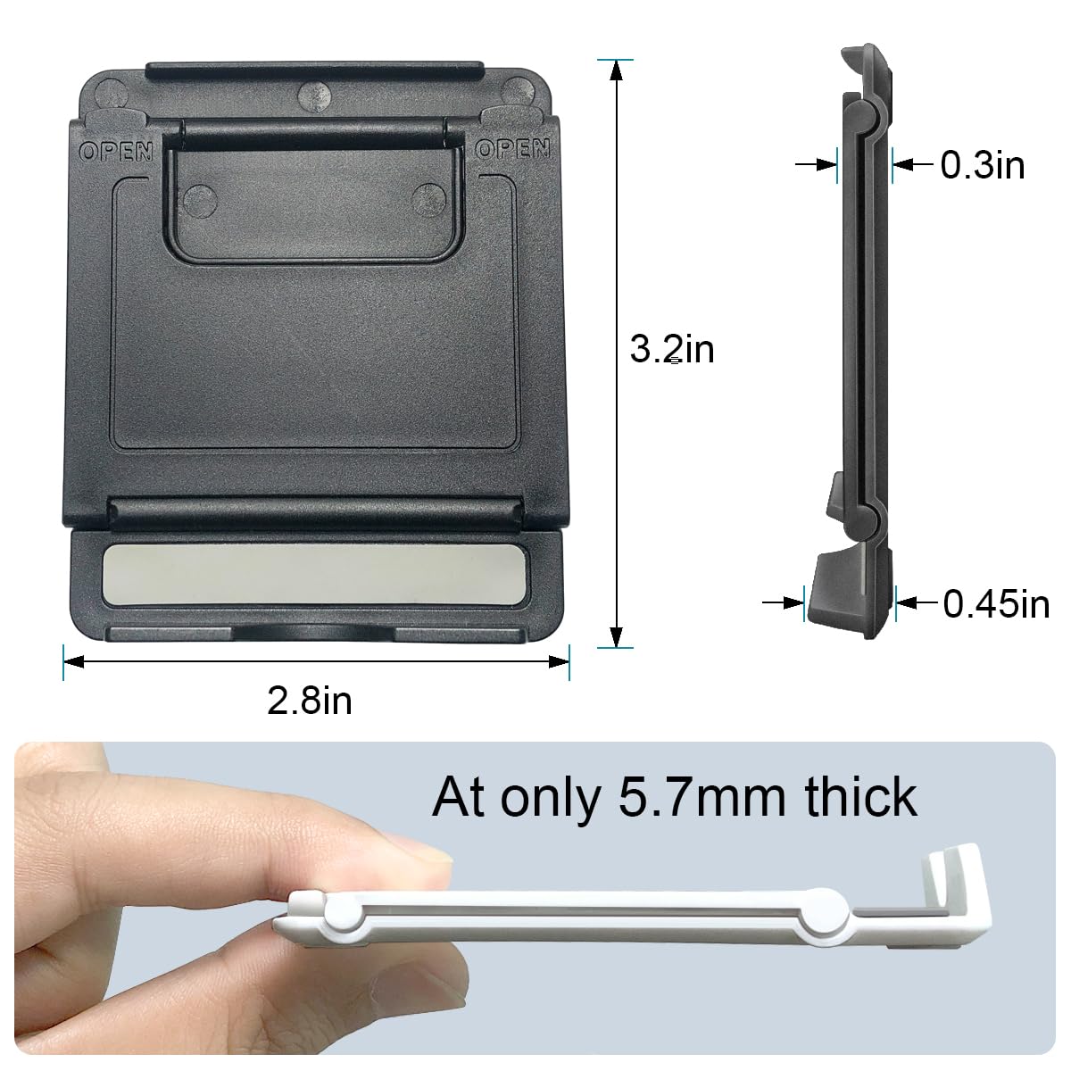 2 Pack Foldable Phone Stand Holder for Desk - Compatible with iPhone 15/14/13/12/11 Pro/XS/XS Max/XR/X/8, Nintendo Switch & All Smartphones (Black & White) - Perfect for Home Office, Gaming & Video Watching