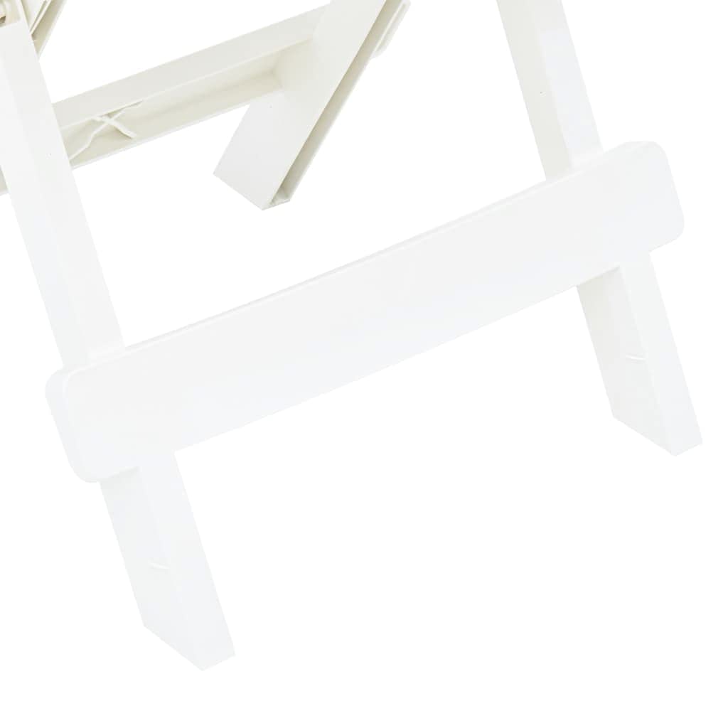 White Folding Garden Table 17.7x16.9x19.7 Inch - Square Bistro Side Table for Outdoor & Indoor Use - Durable Plastic Patio Furniture - Perfect for Balcony, Terrace, Cafe or Small Space Dining